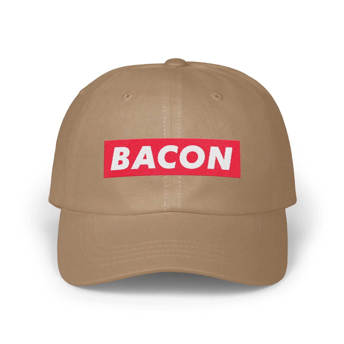 Bacon Text Design on Tan Baseball Cap product