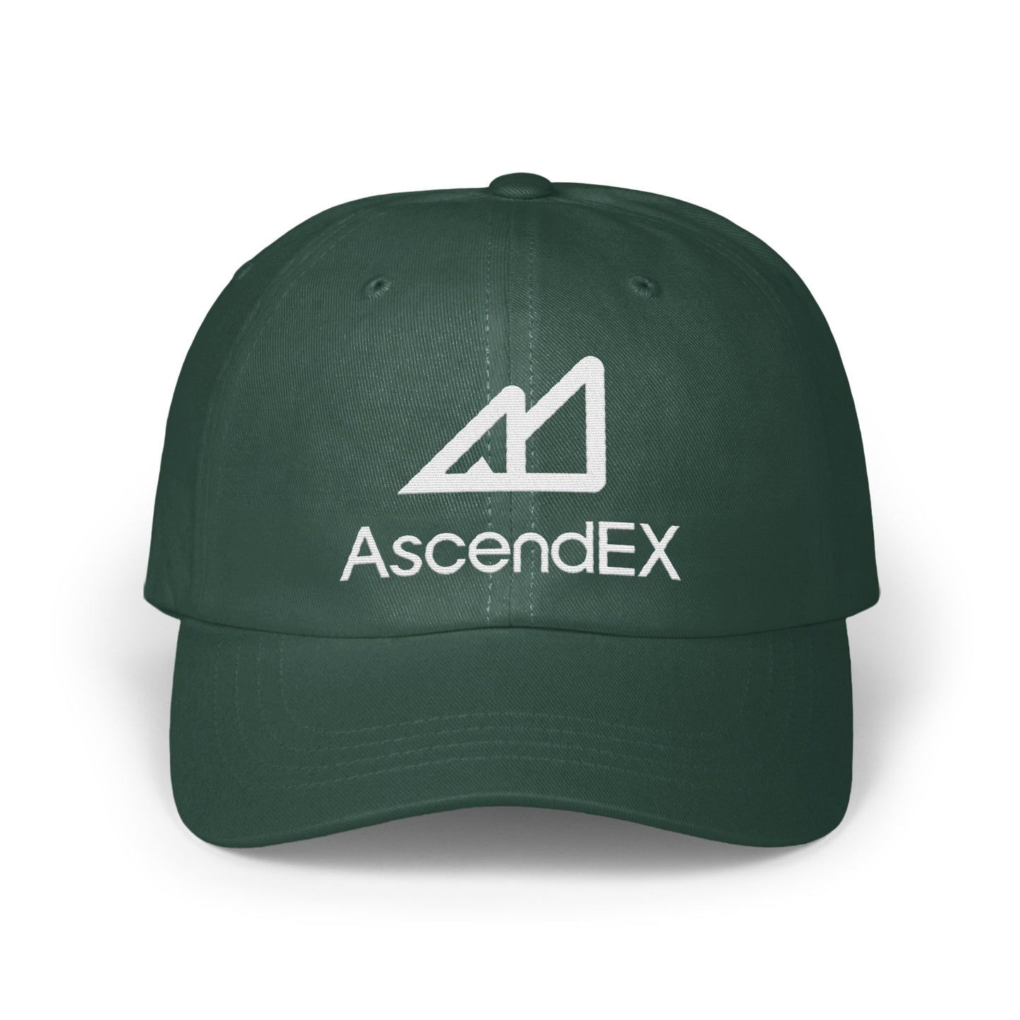 AscendEX green baseball cap with logo design product