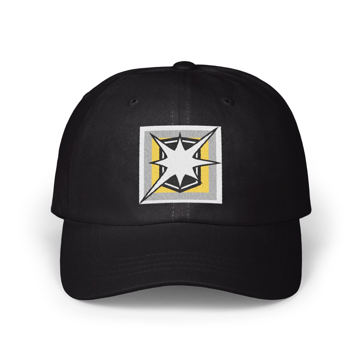 Stylish Black Cap with Star and Yellow Square product