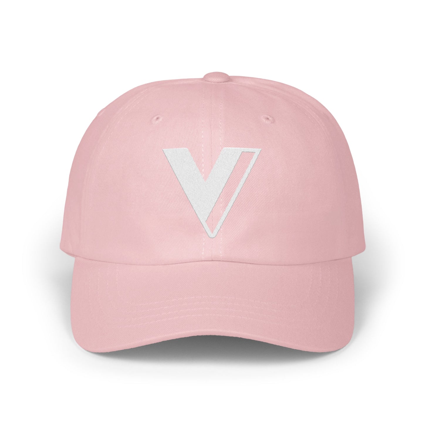 Stylish Pink Baseball Cap with White V Logo product