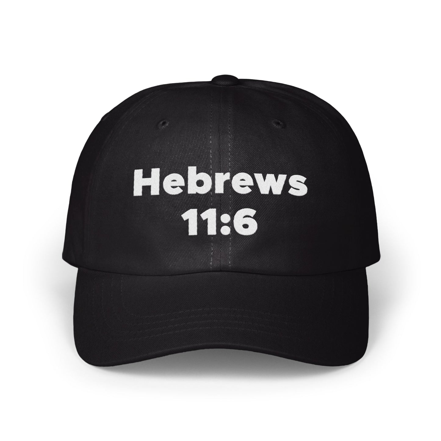 Hebrews 11:6 Embroidered Black Baseball Cap product