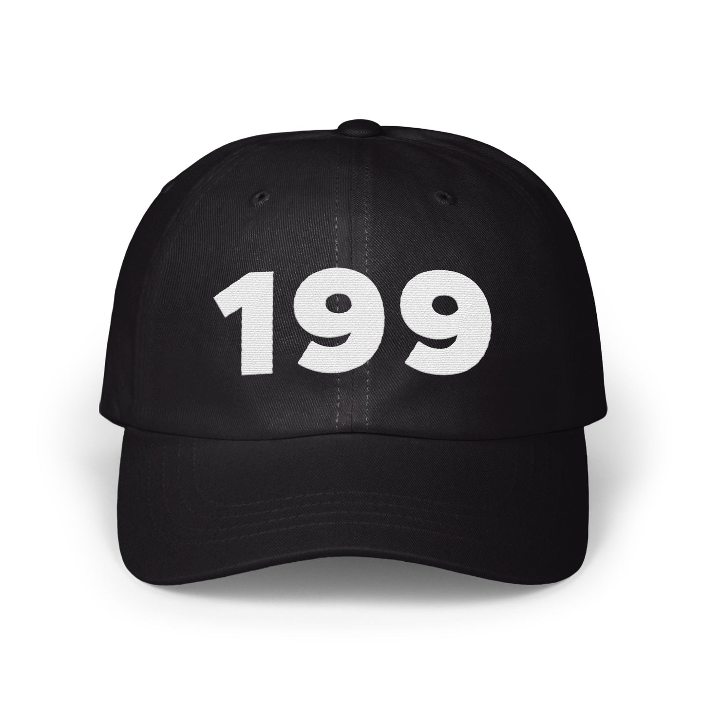 Bold Black Cap with 199 Number Embroidery Hat product