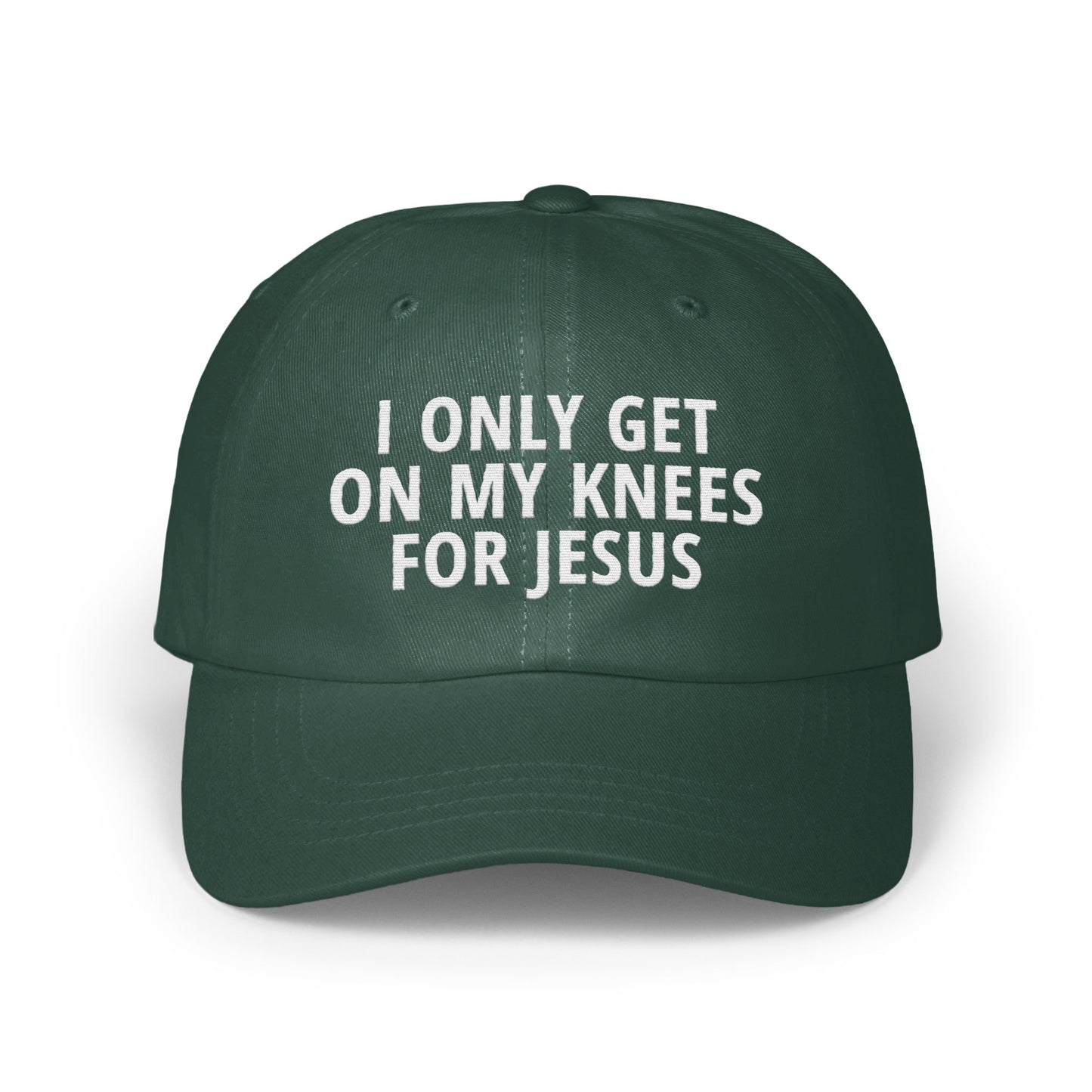 Inspirational I Only Get On My Knees For Jesus Cap product type