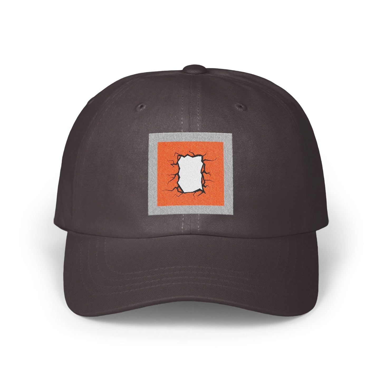Distinctive Torn Design Logo Dark Color Baseball Cap