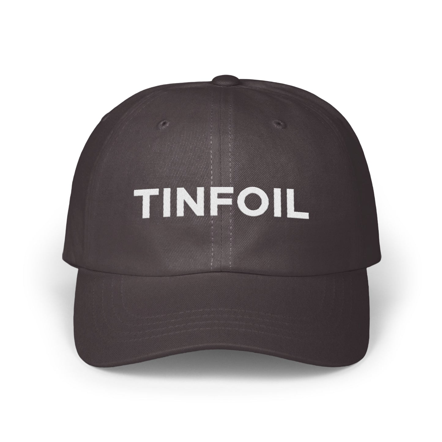 Tinfoil Text Design Dark Cap Hat Product Type