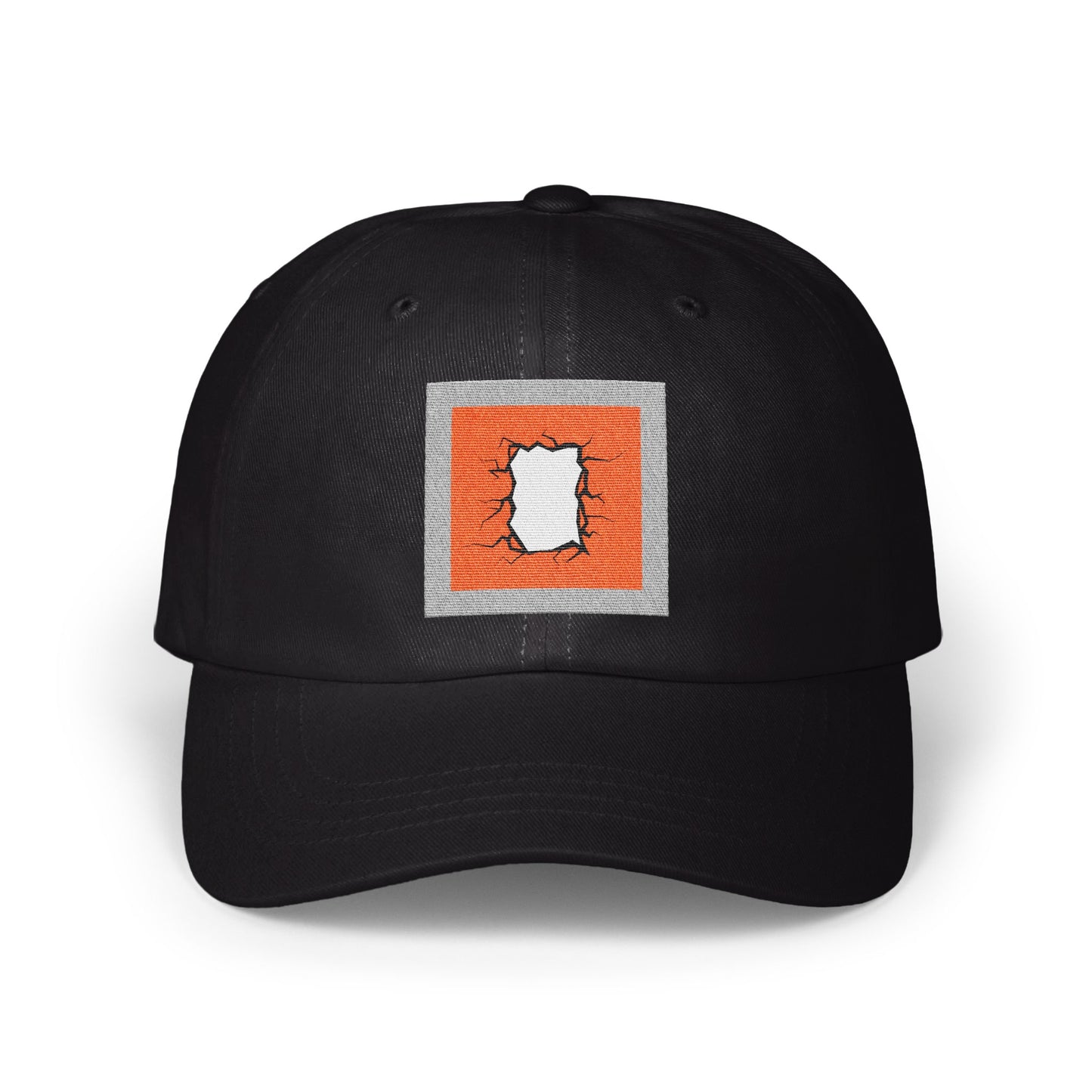 Black Baseball Cap with Orange Patch Hat product