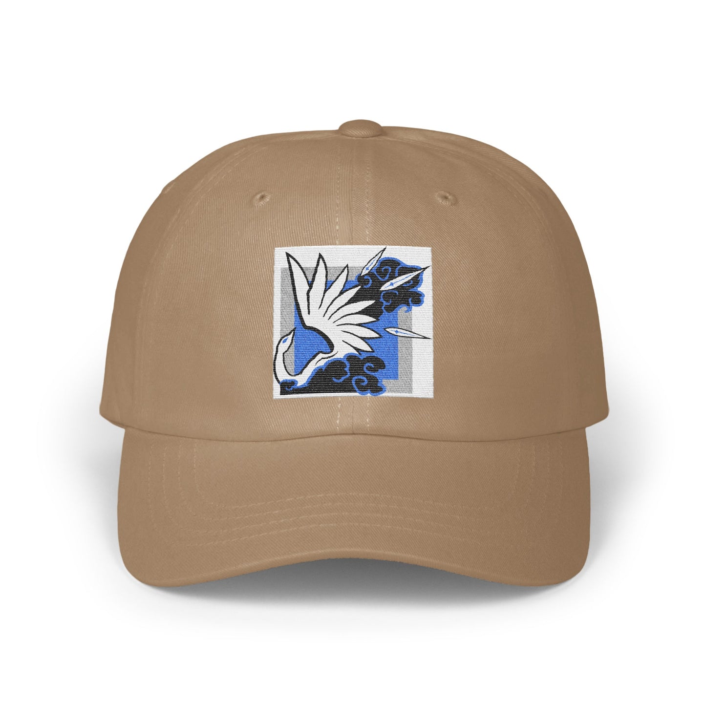 Stylish Tan Baseball Cap with Elegant Bird Design product type