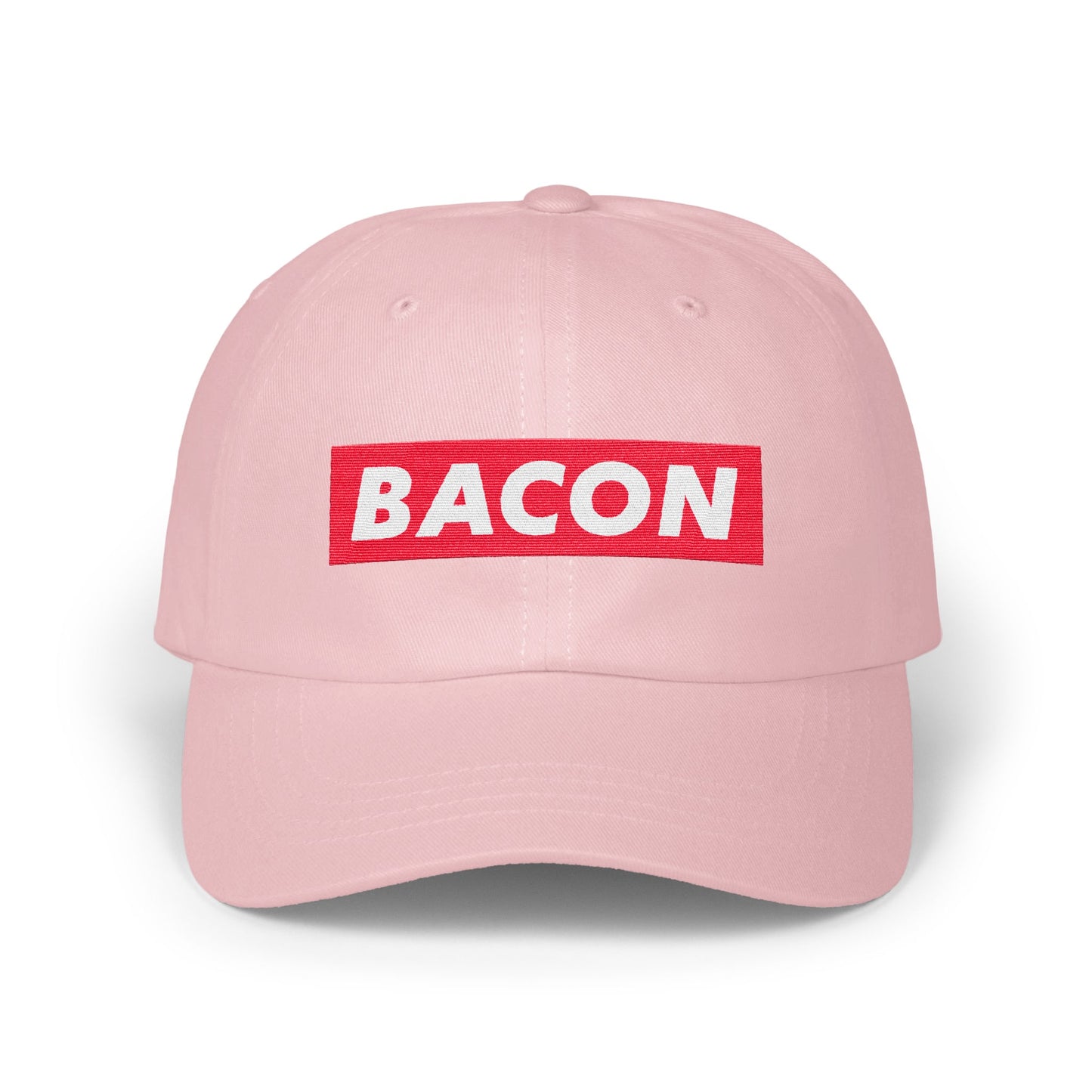 Stylish Pink Cap with Bold Bacon Logo Hat Product