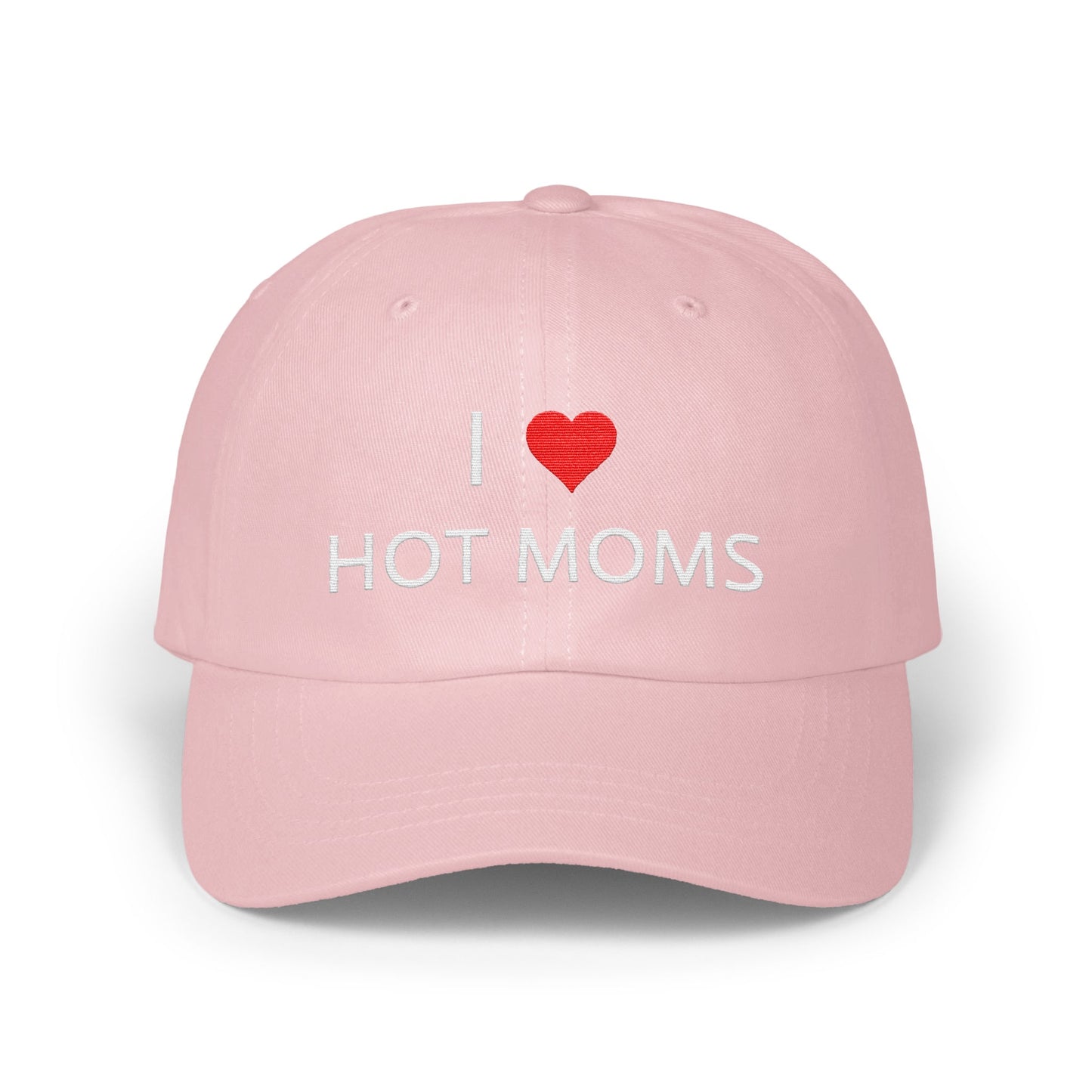 I Love Hot Moms Embroidered Baseball Cap product