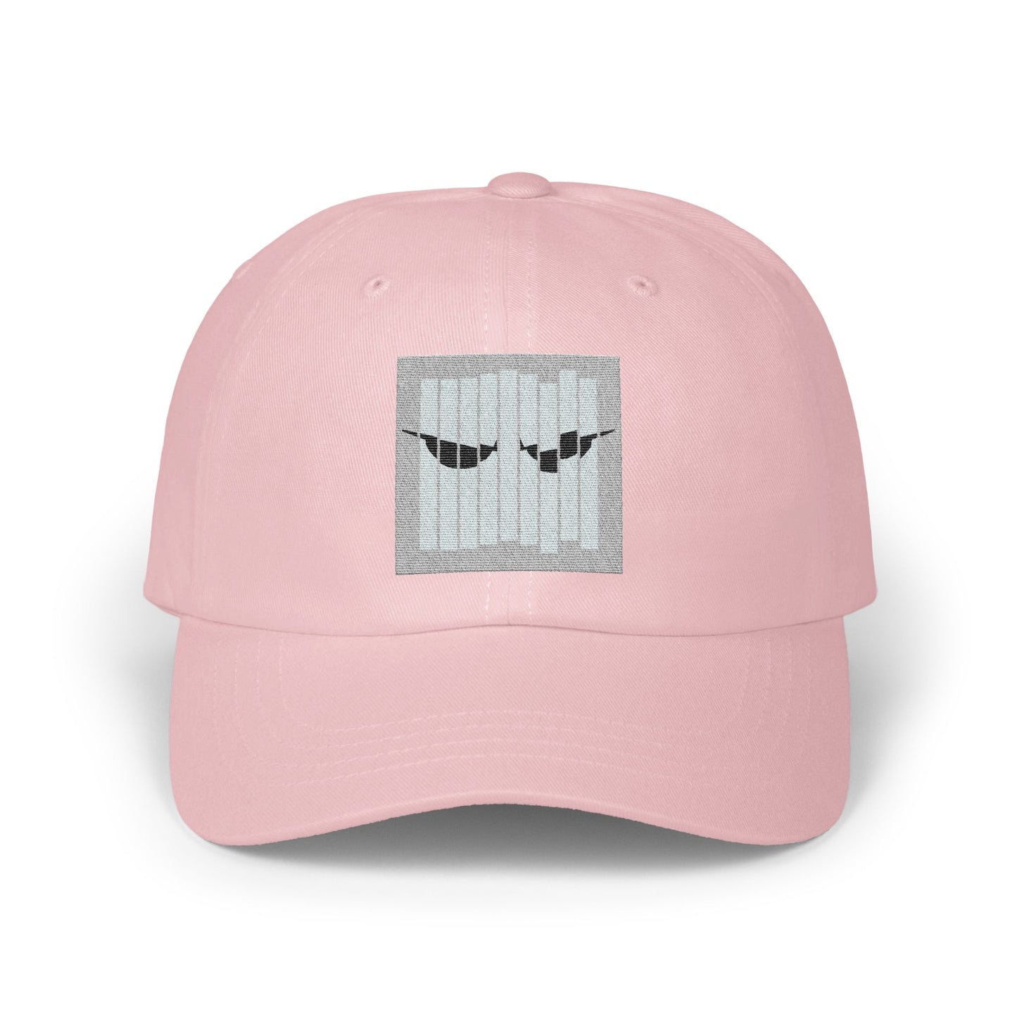 Pink Cap with Eyes Behind Bars Embroidery Hat product type