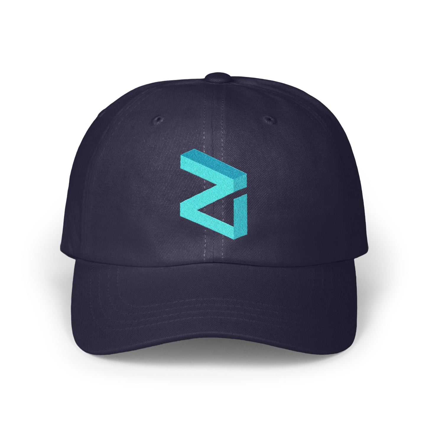 Trendy Navy Blue Hat with Unique Geometric Design product type
