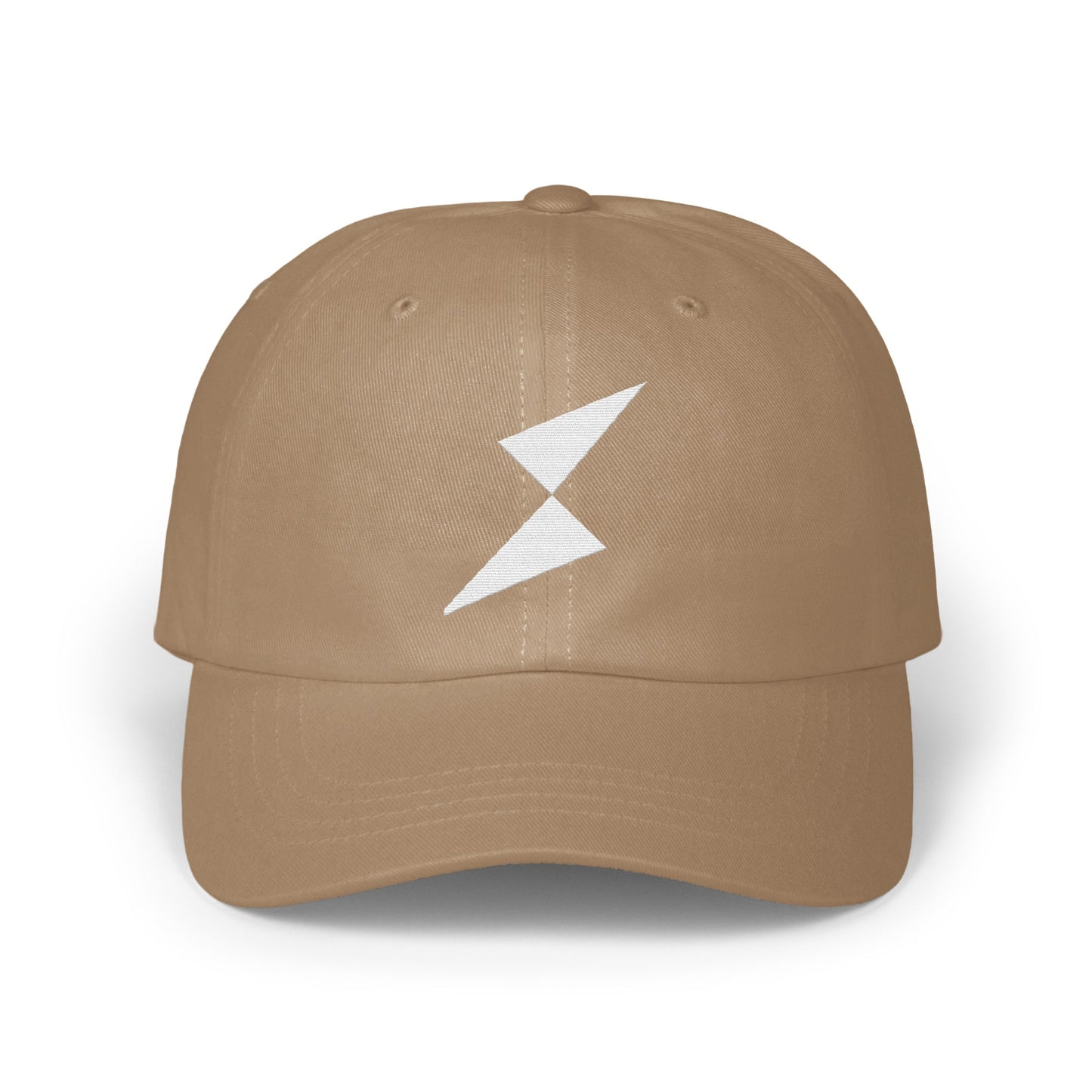 Stylish Beige Baseball Cap with Simple White Logo product type