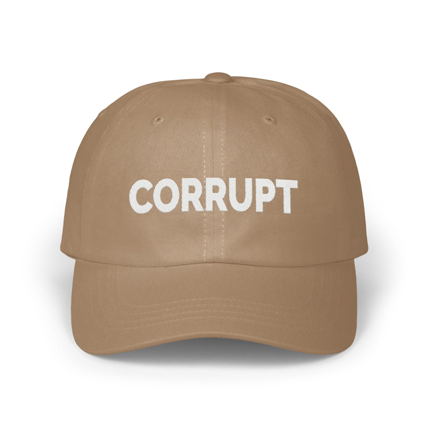 Statement CORRUPT Embroidered Tan Baseball Cap product