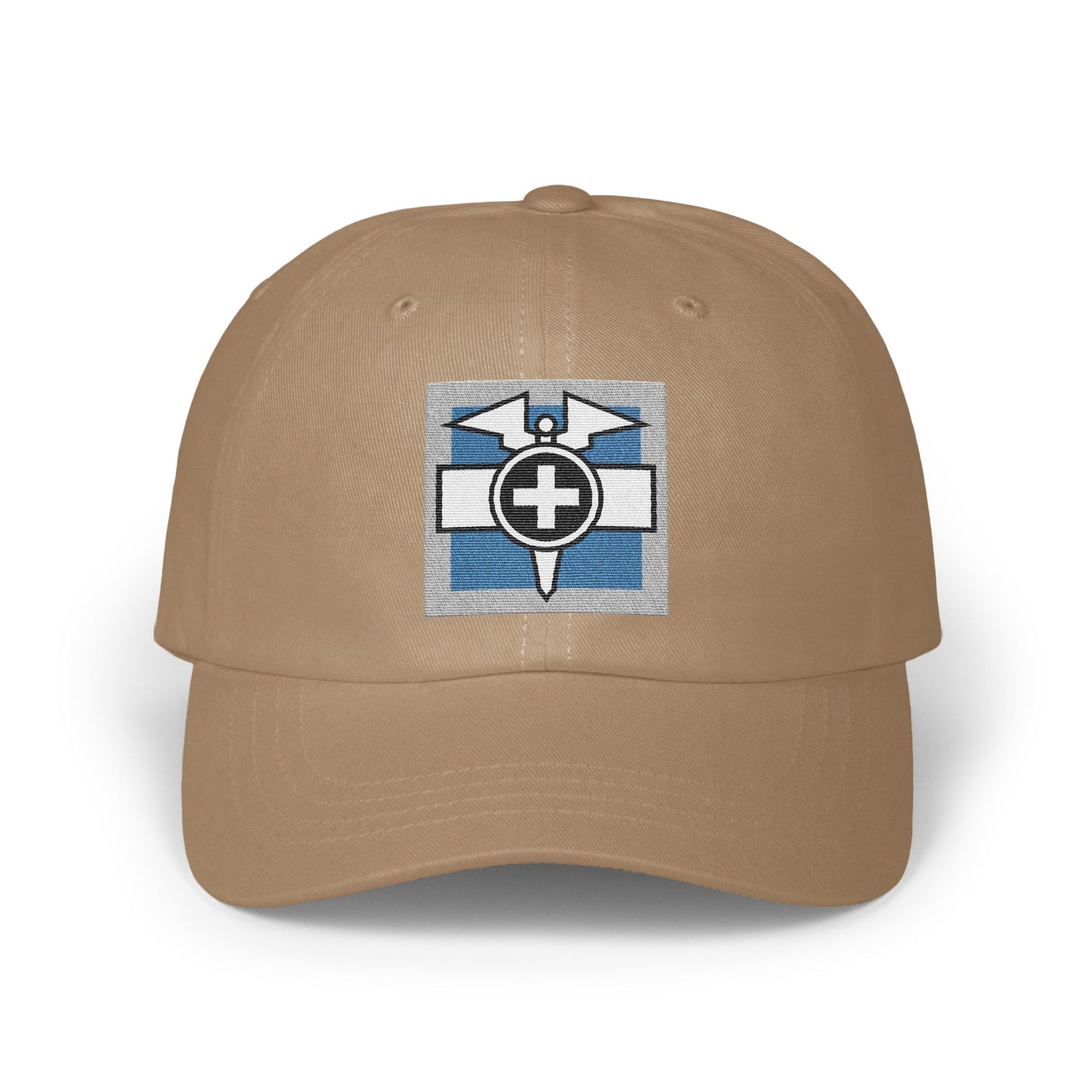 Stylish Beige Baseball Cap with Unique Emblem product