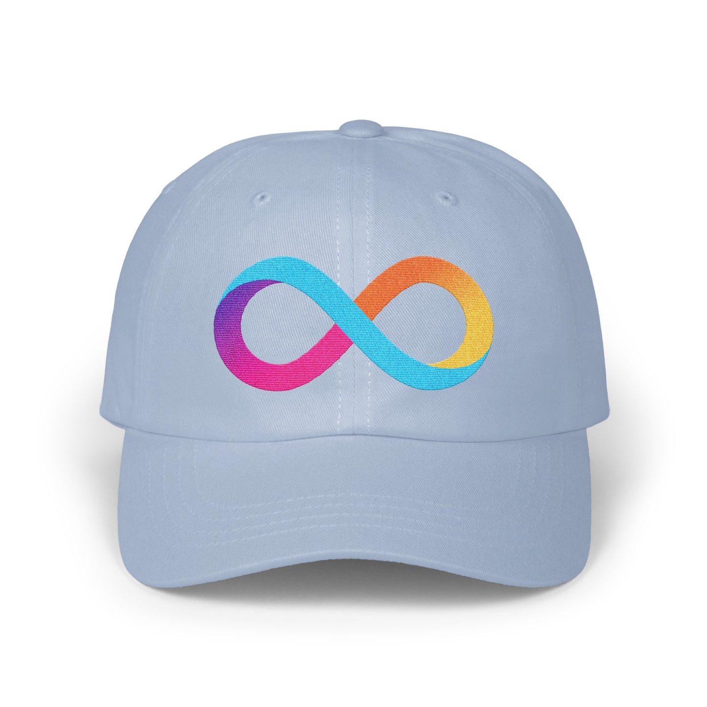 Vibrant Infinity Symbol Design on Light Blue Hat product