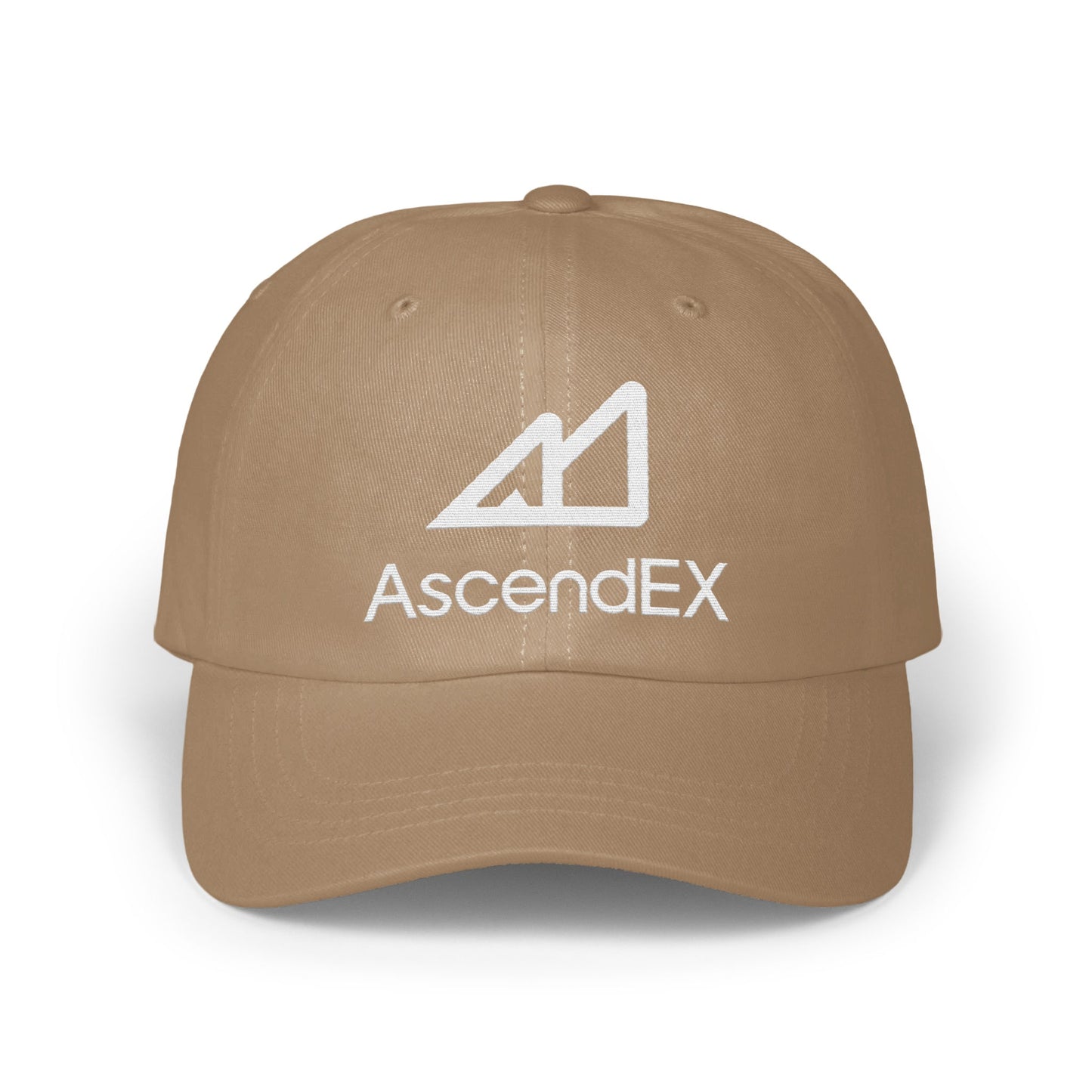 AscendEX Logo Embroidered Beige Adjustable Cap product