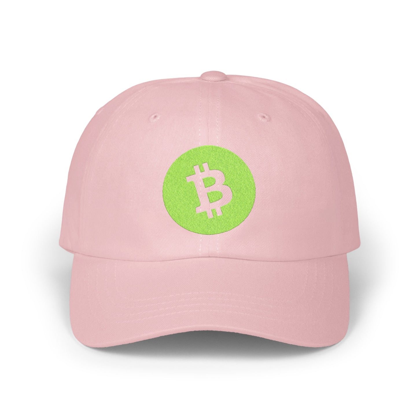 Stylish Pink Cap with Bright Green Bitcoin Logo product