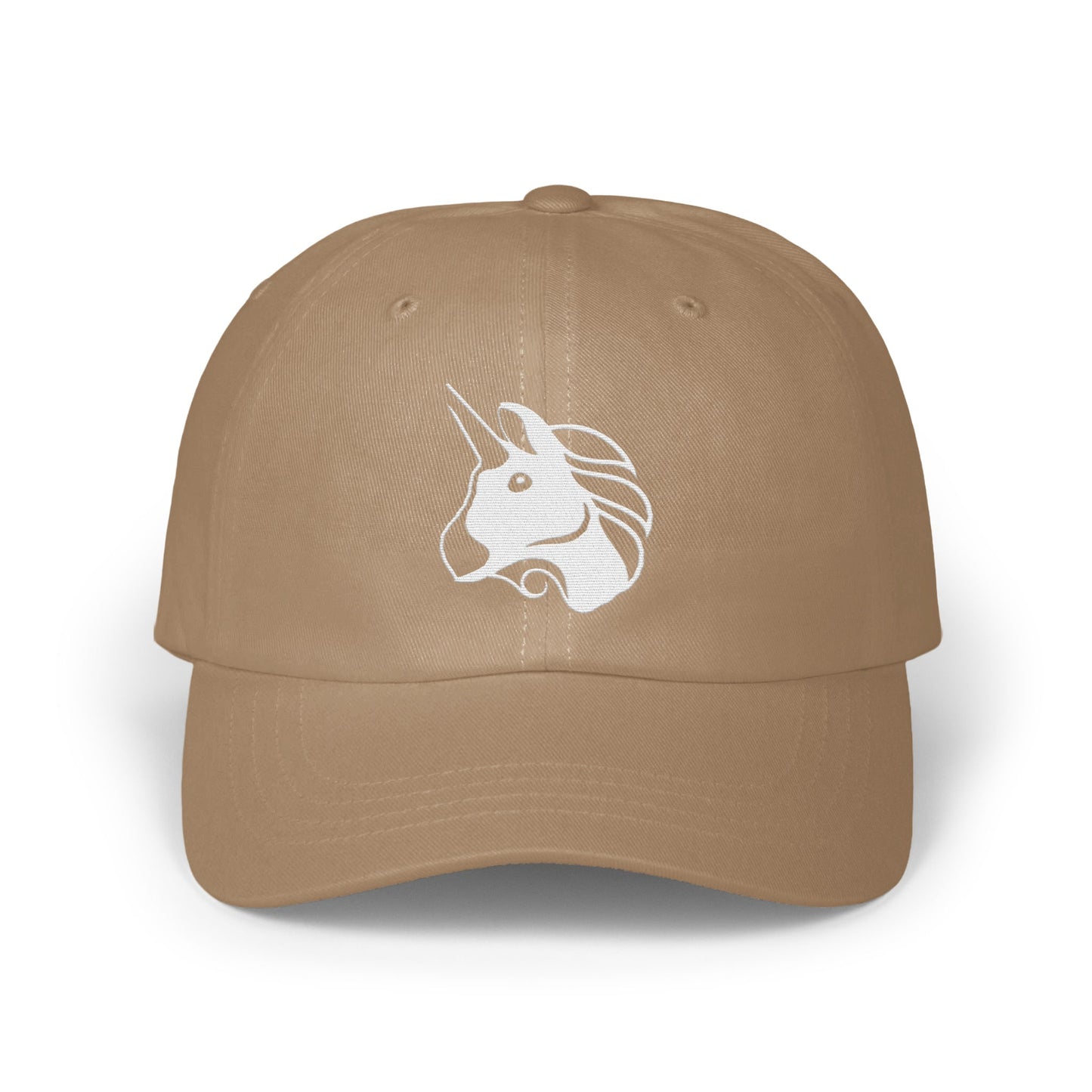 Beige Cap with White Unicorn Print product