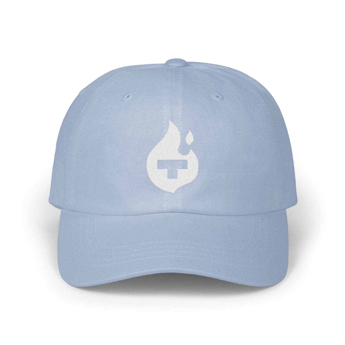 Stylish Light Blue Hat with Unique Logo Print product