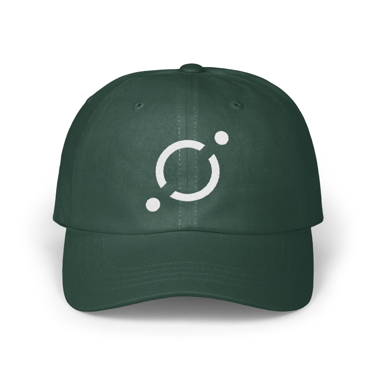 Dark Green Hat with Minimalist Logo Design hat product