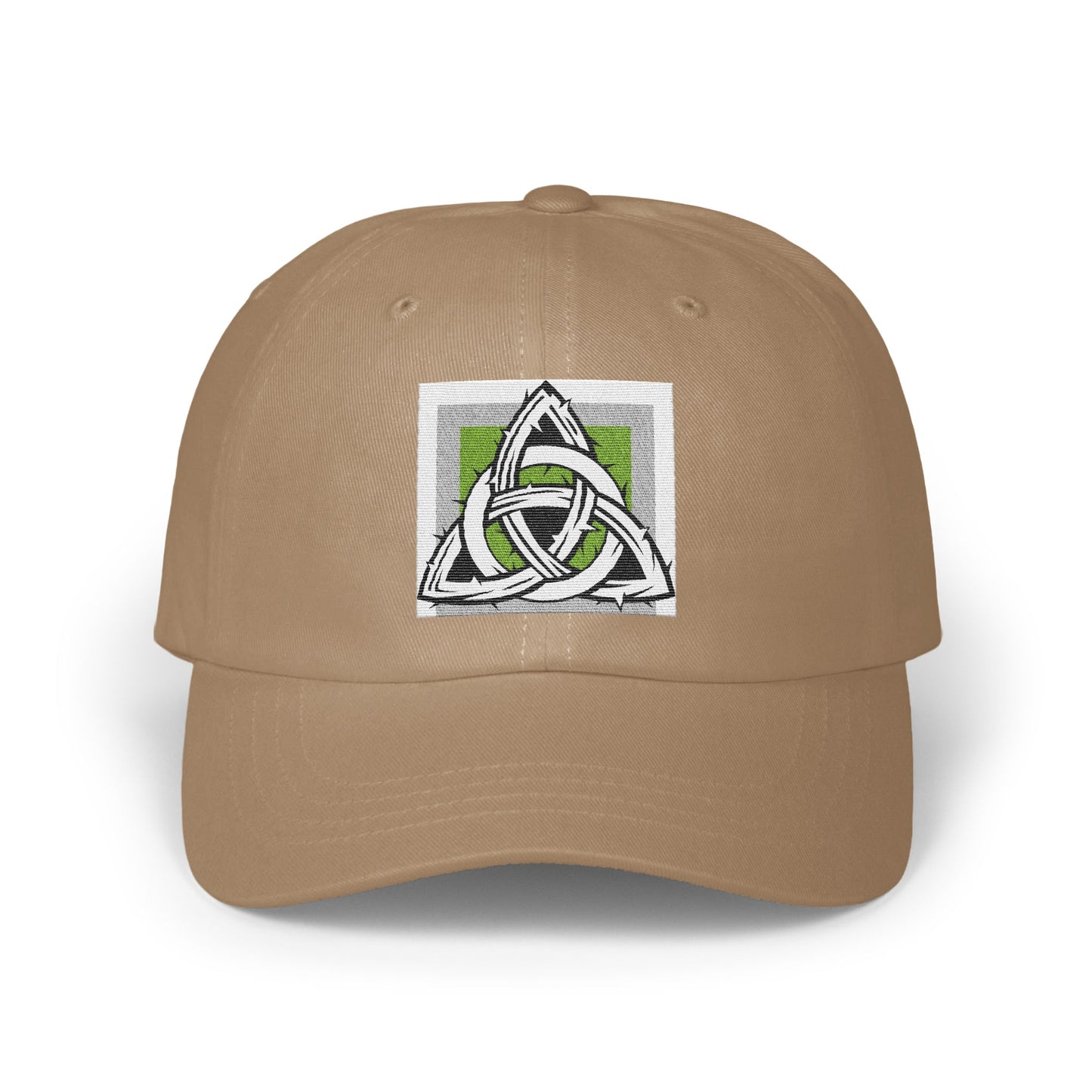 Stylish Beige Cap with Unique Triangular Design Hat