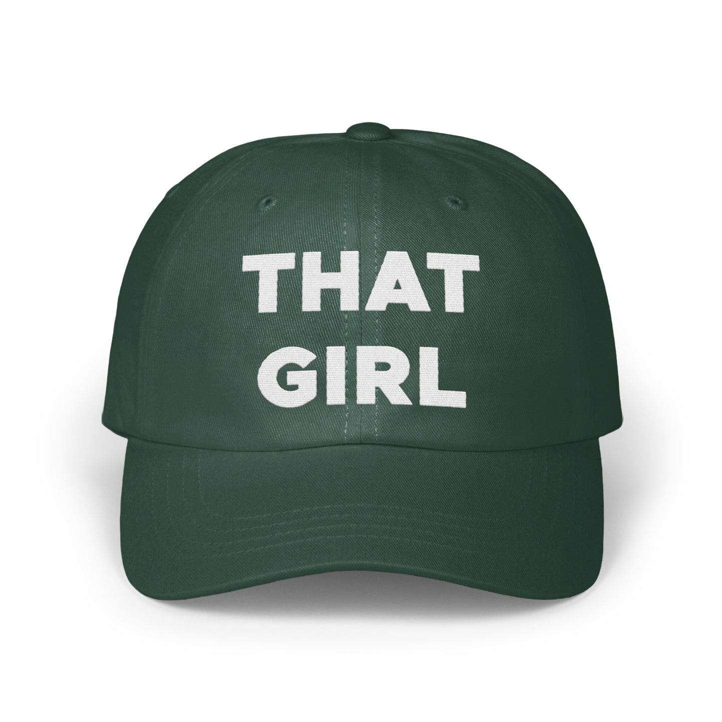THAT GIRL Embroidered Dark Green Baseball Cap product