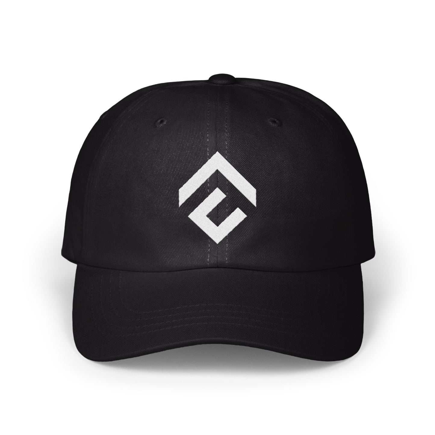 Stylish Black Hat with Geometric Design Hat Product Type