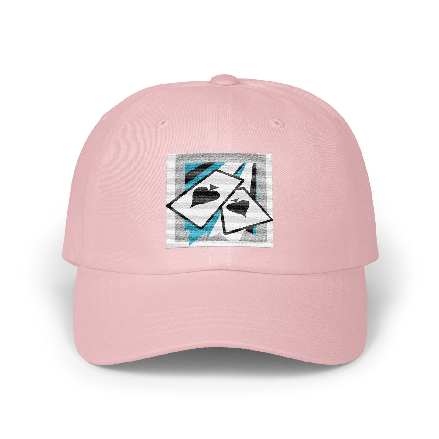 Stylish Pink Baseball Cap with Unique Card Pattern product