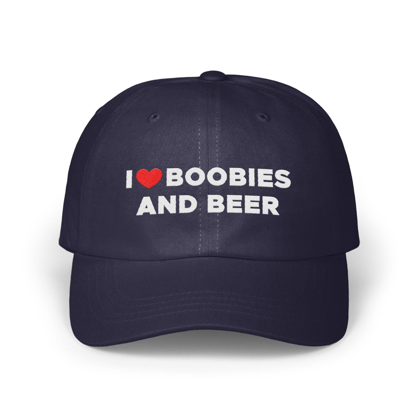 I Love Boobies and Beer Embroidered Cap product