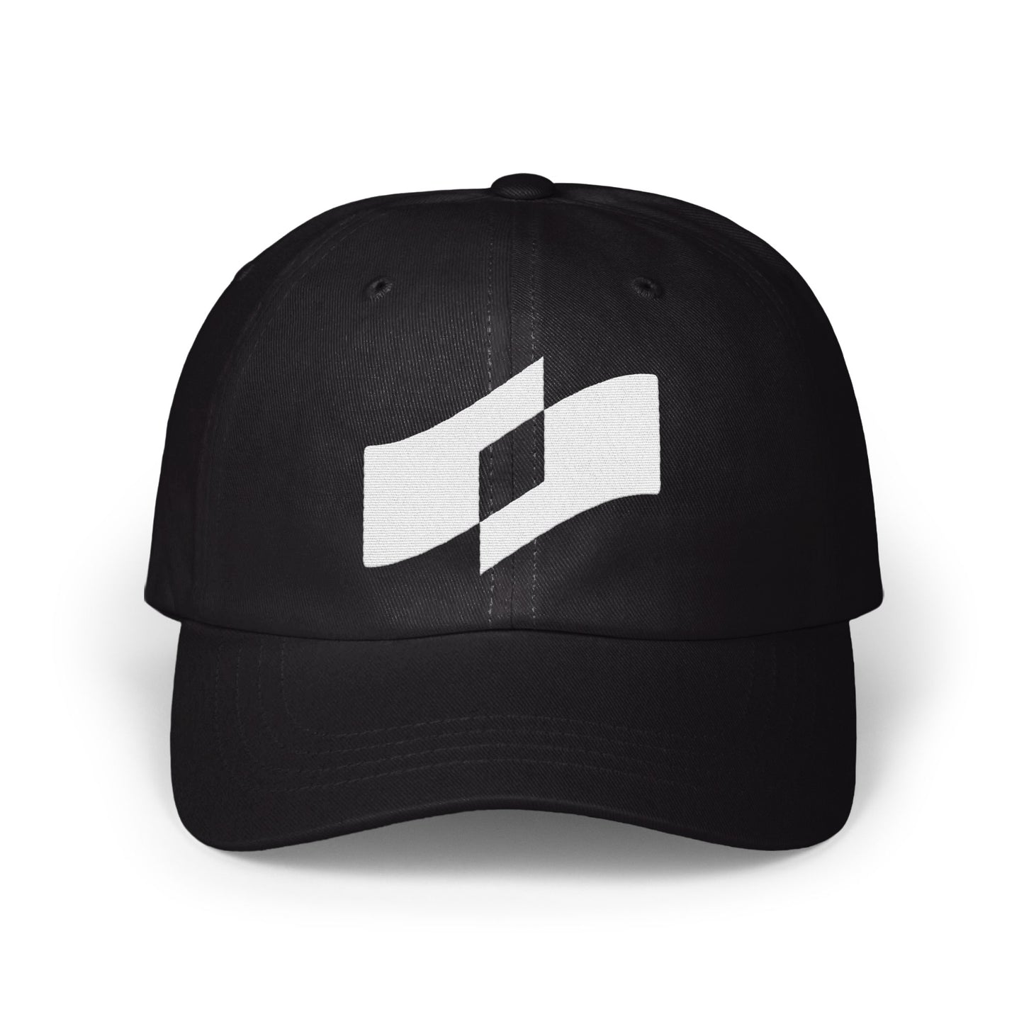 Stylish Black Baseball Cap with White Logo Hat product type