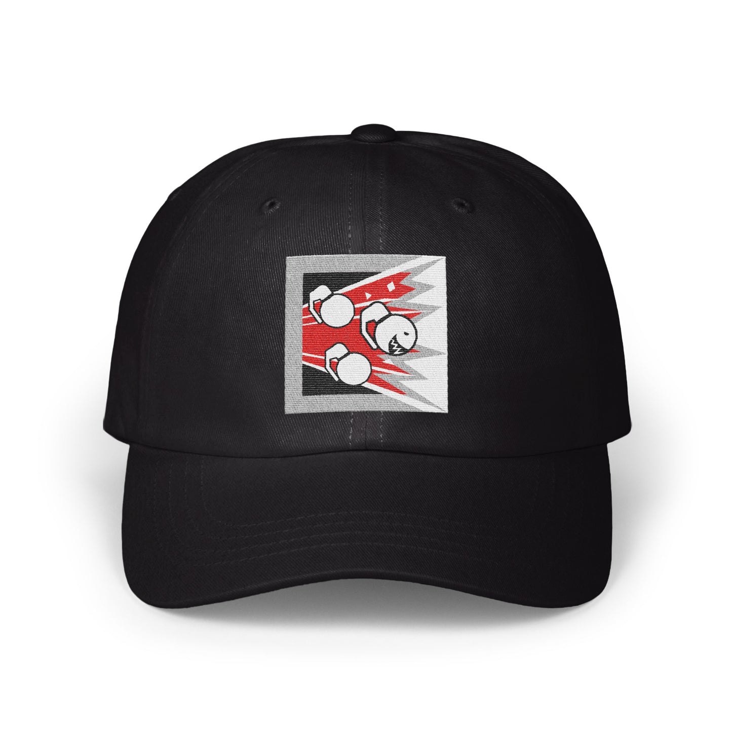 Bold Black Hat With Striking Graphic Design product