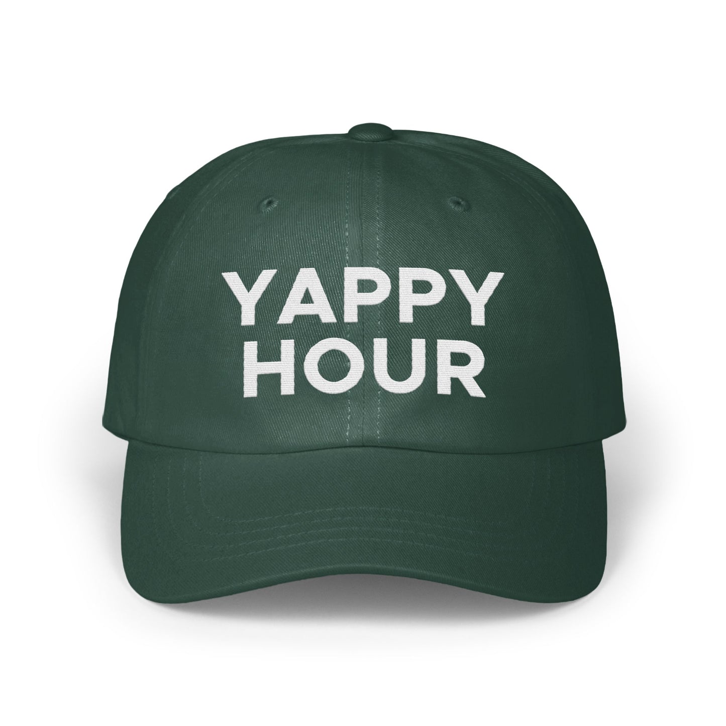 Fun Green Yappy Hour Design Hat Perfect for Pet Lovers Product