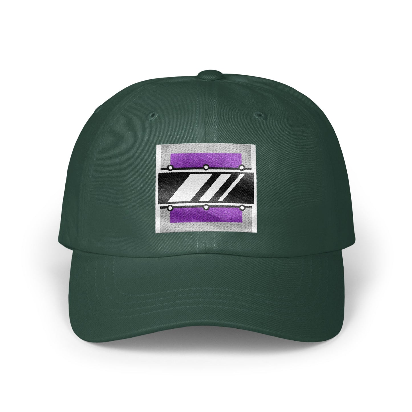 Stylish Dark Green Cap with Unique Graphic Design Cap