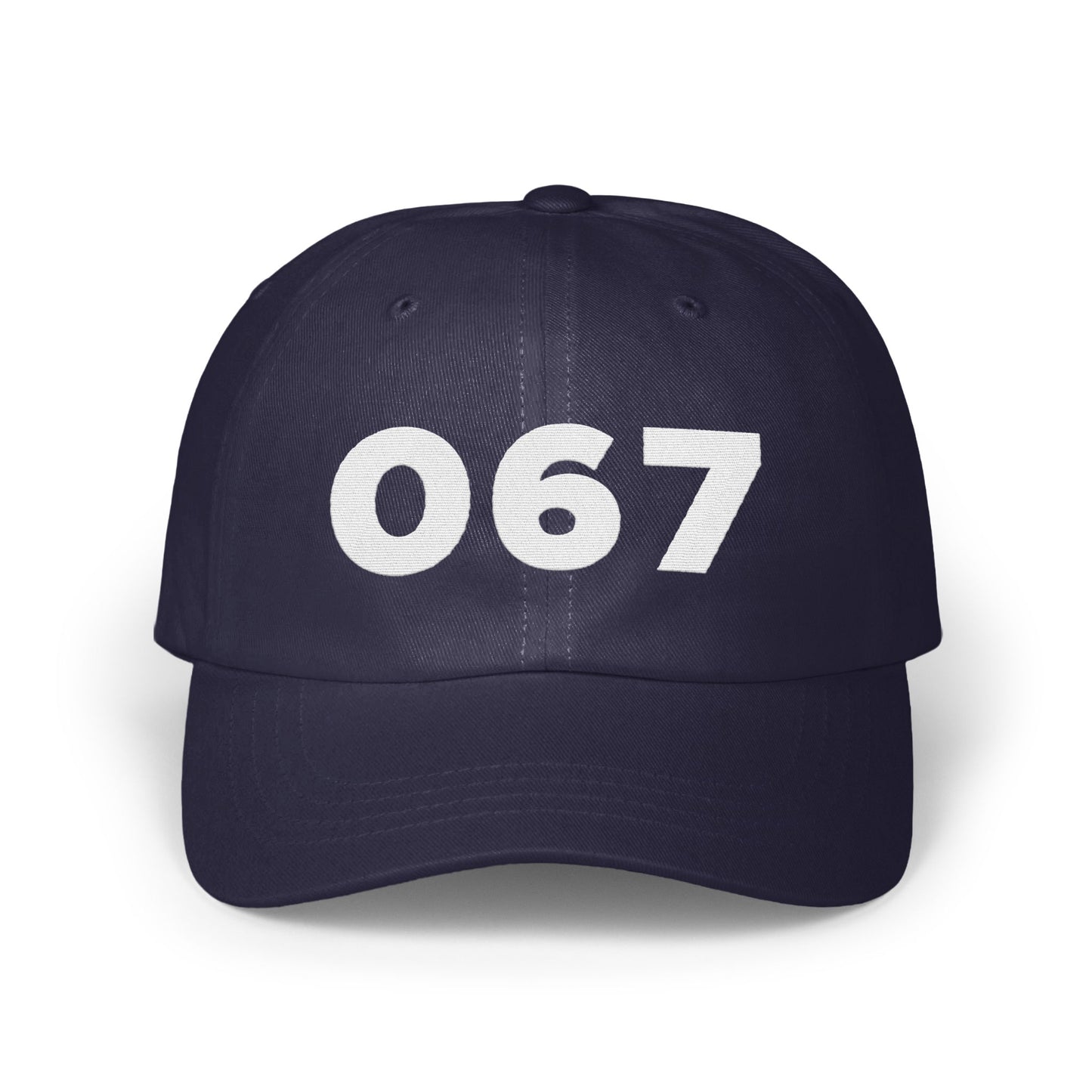 Navy Blue Baseball Cap with 067 Print product