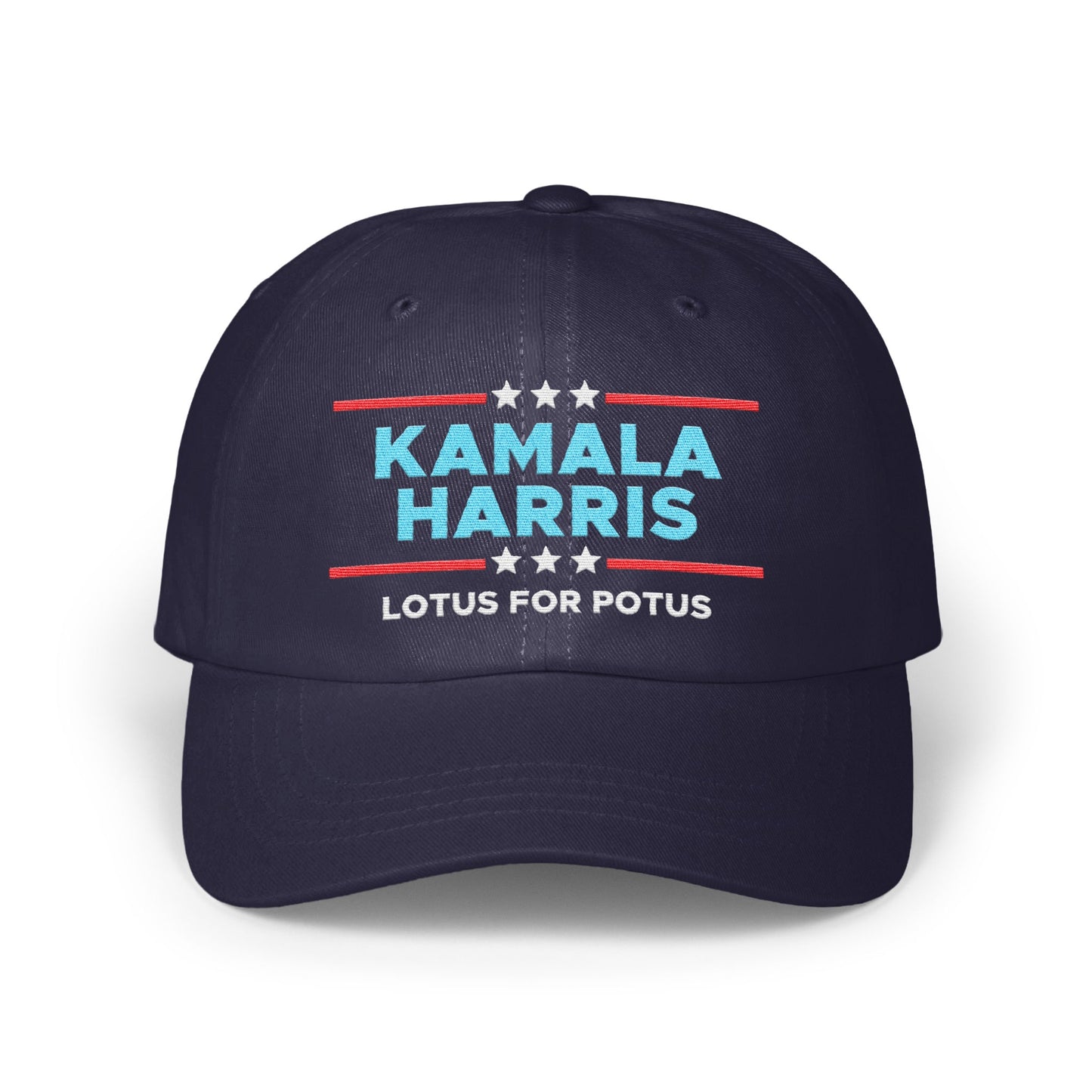 Kamala Harris Lotus for POTUS slogan hat product type