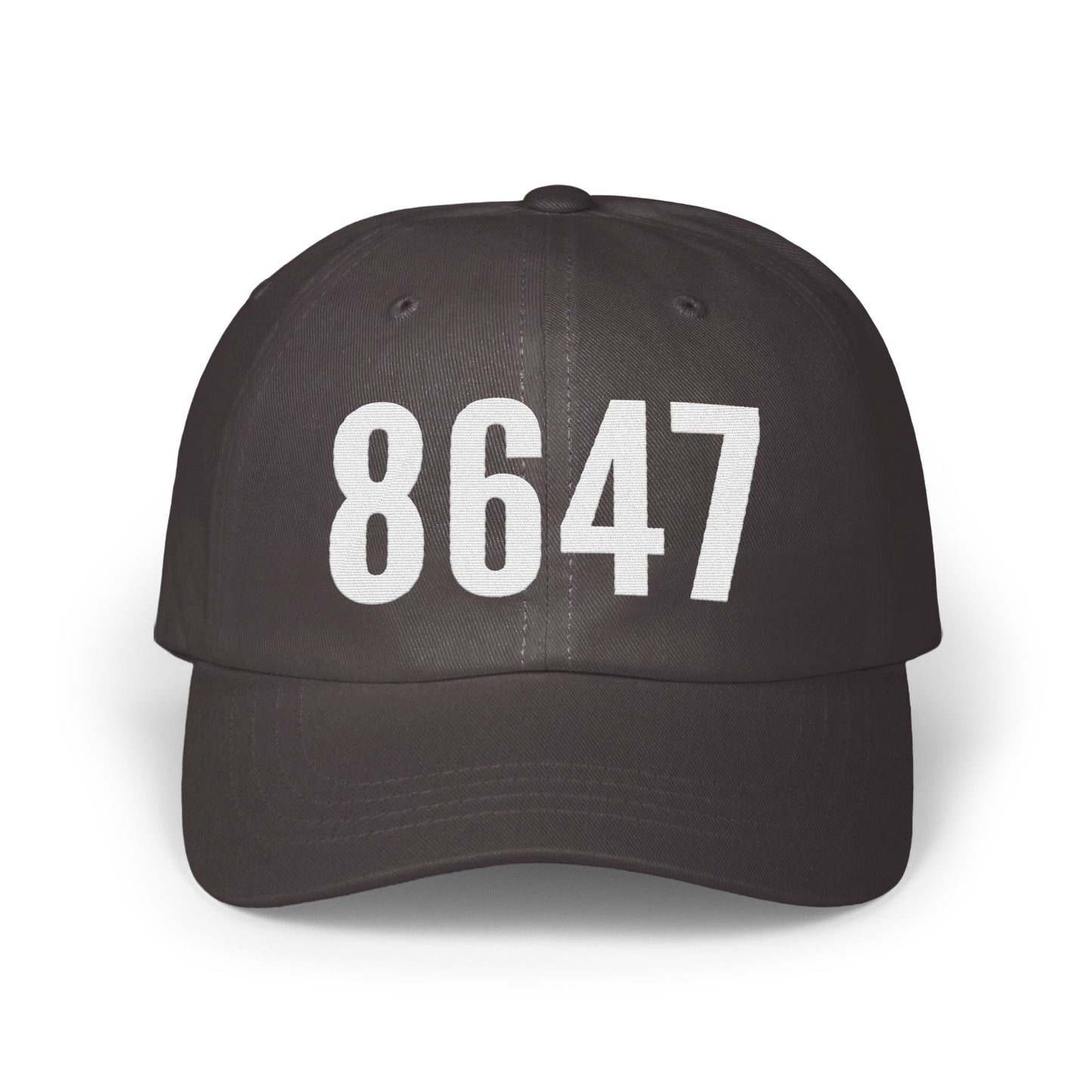 8647 Number Print Black Baseball Cap Product