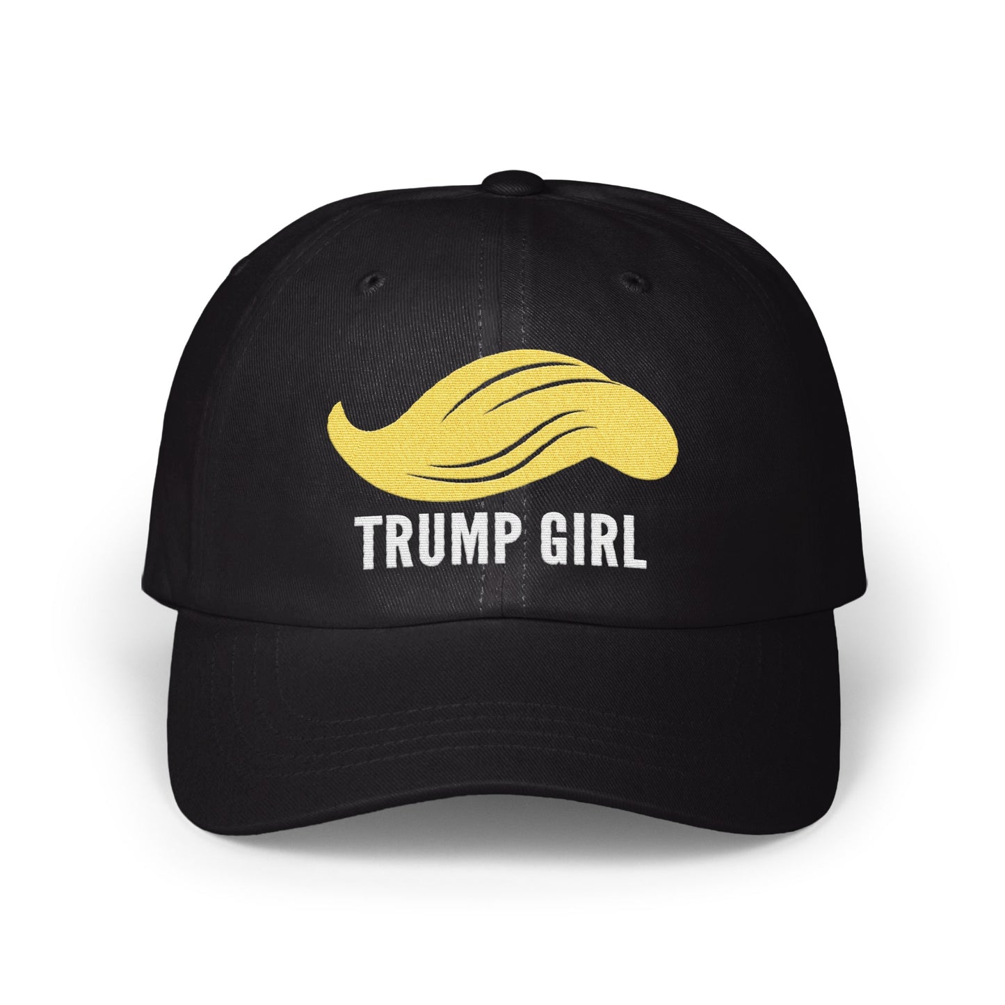 Trump Girl Black Cap Hat with Yellow Hair product