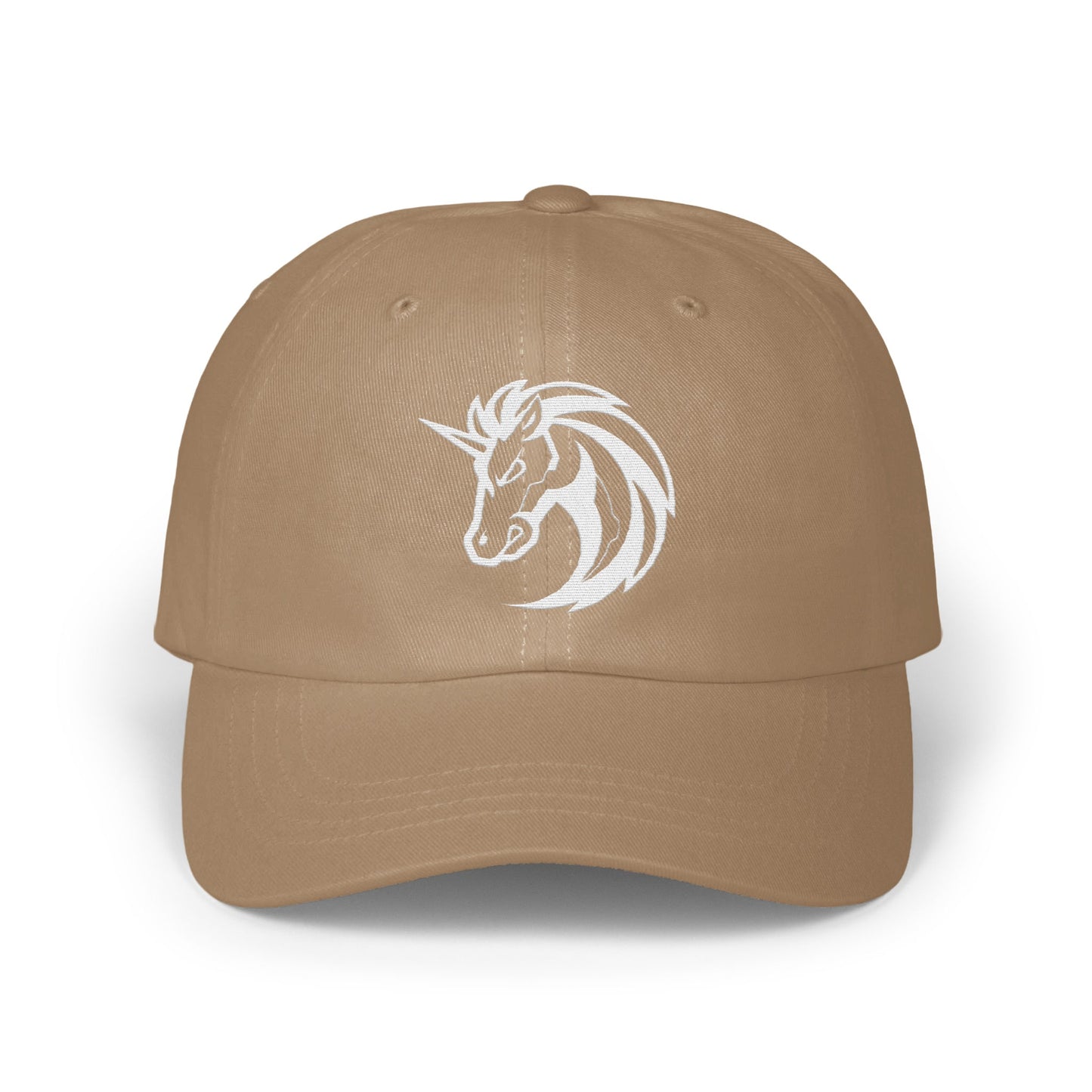 Stylish Beige Baseball Cap with Embroidered Unicorn product