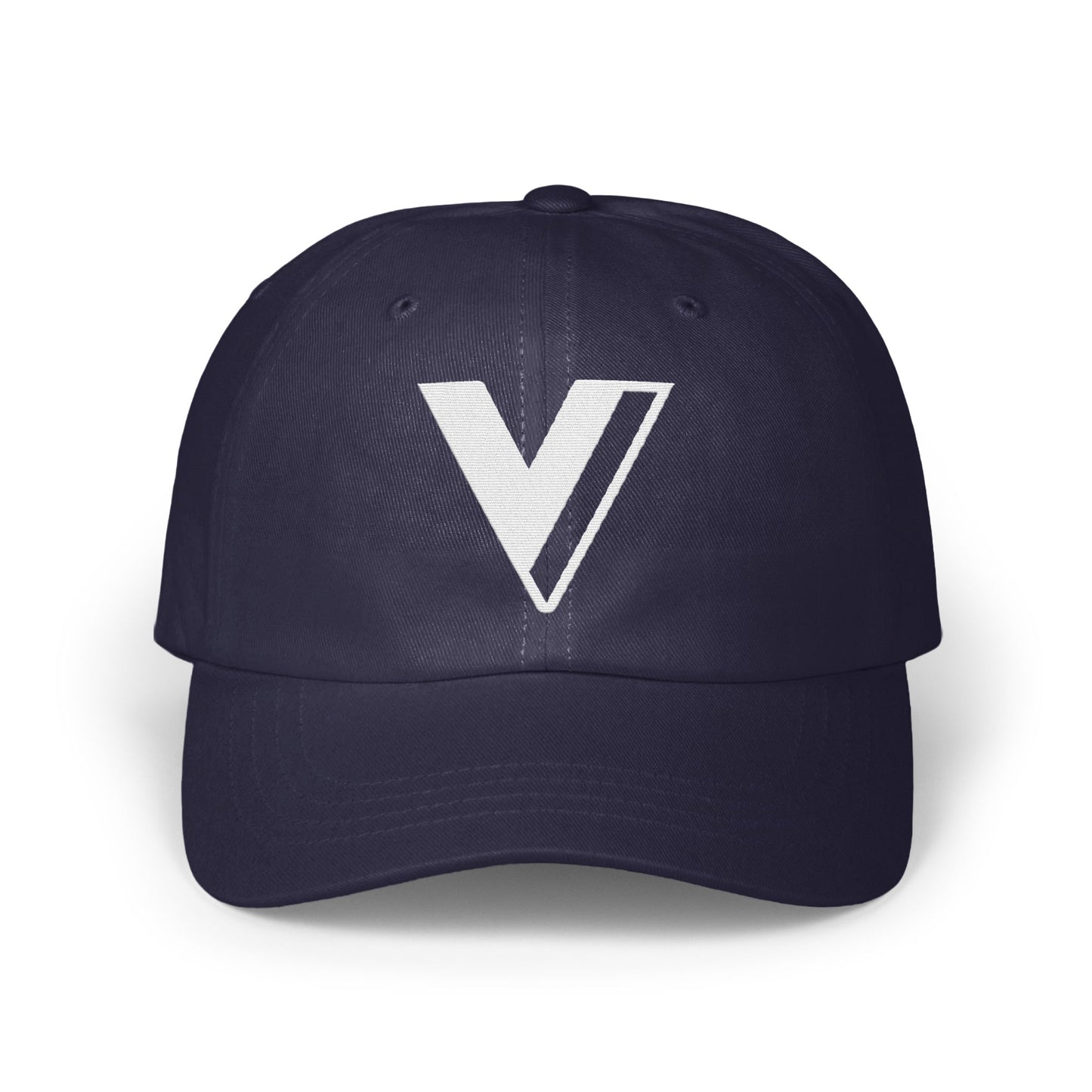 Stylish Dark Blue Baseball Cap with V Logo product type