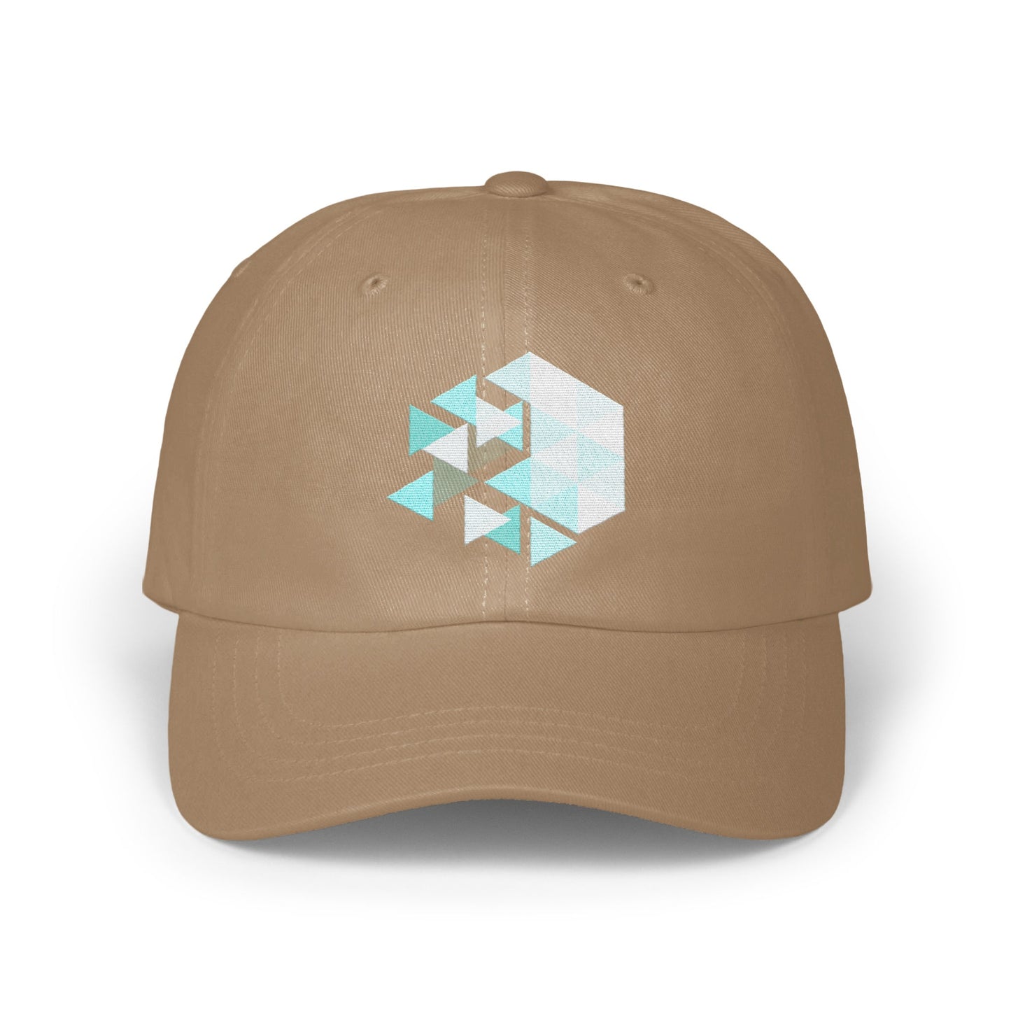 Geometric Logo Design on Tan Baseball Cap product