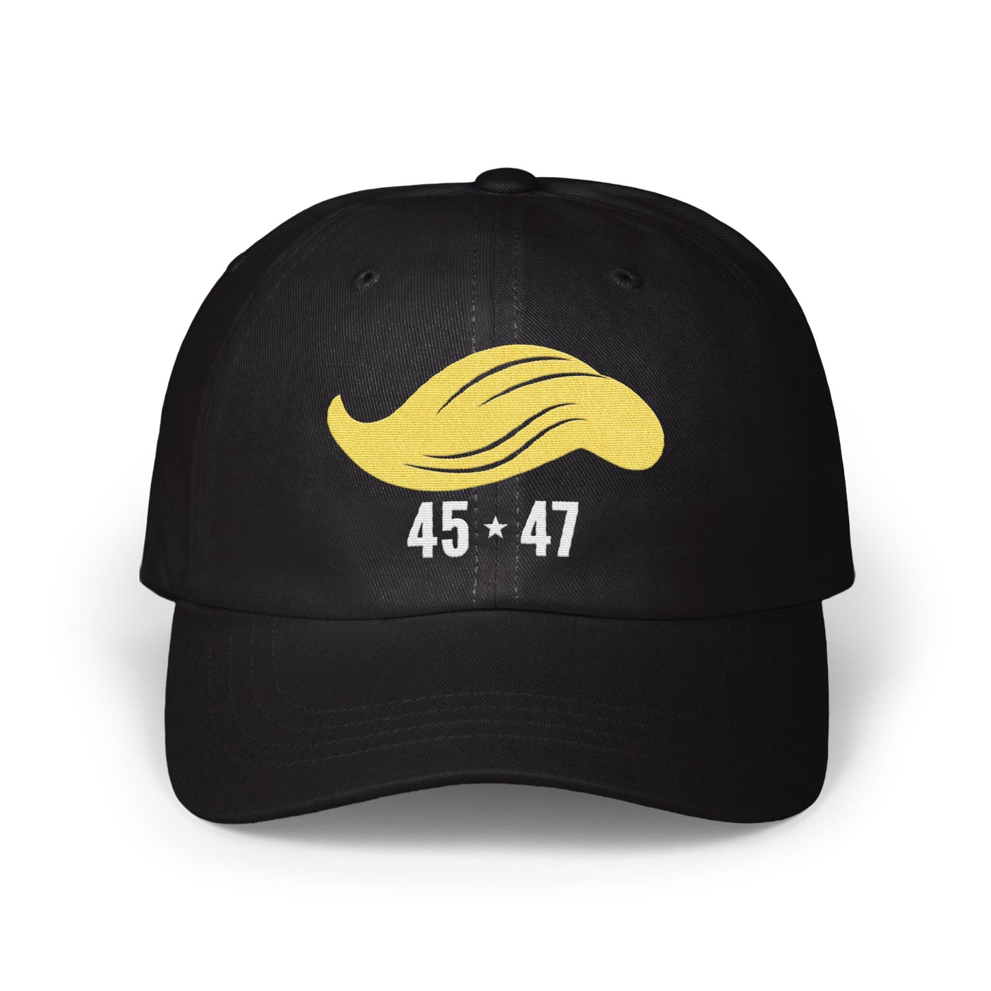 Bold Black Cap with Unique 45 47 Design Hat product