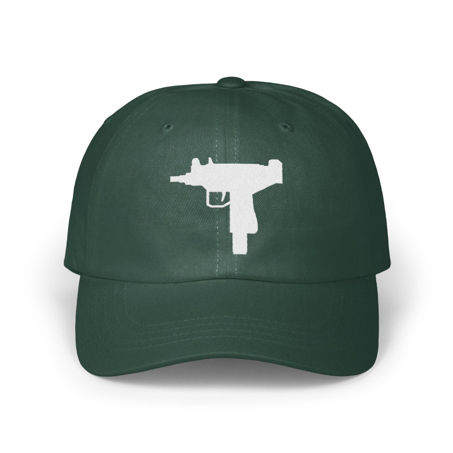 Unique Green Hat with White Gun Graphic product type
