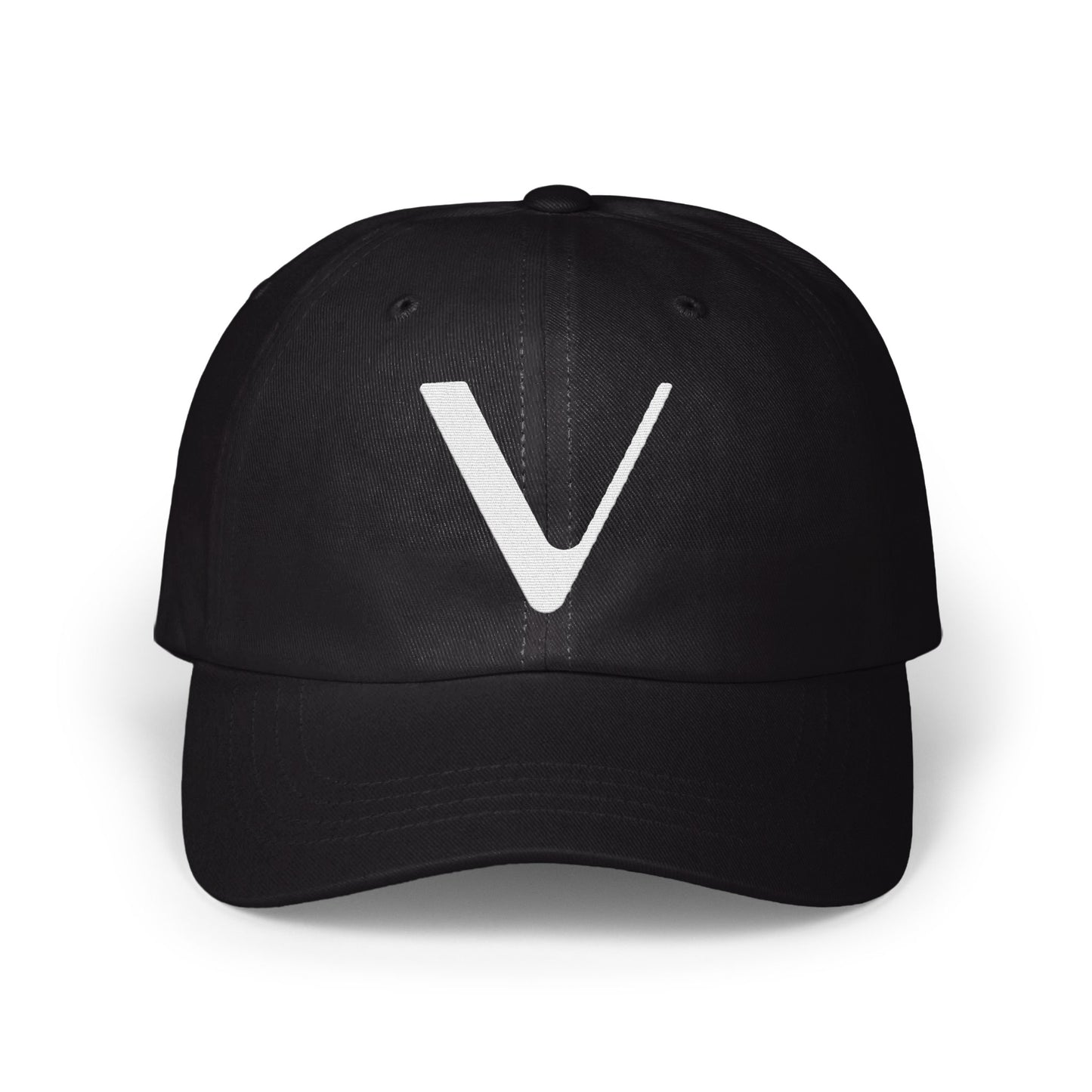 Stylish Black Cap with Unique Letter V design product type