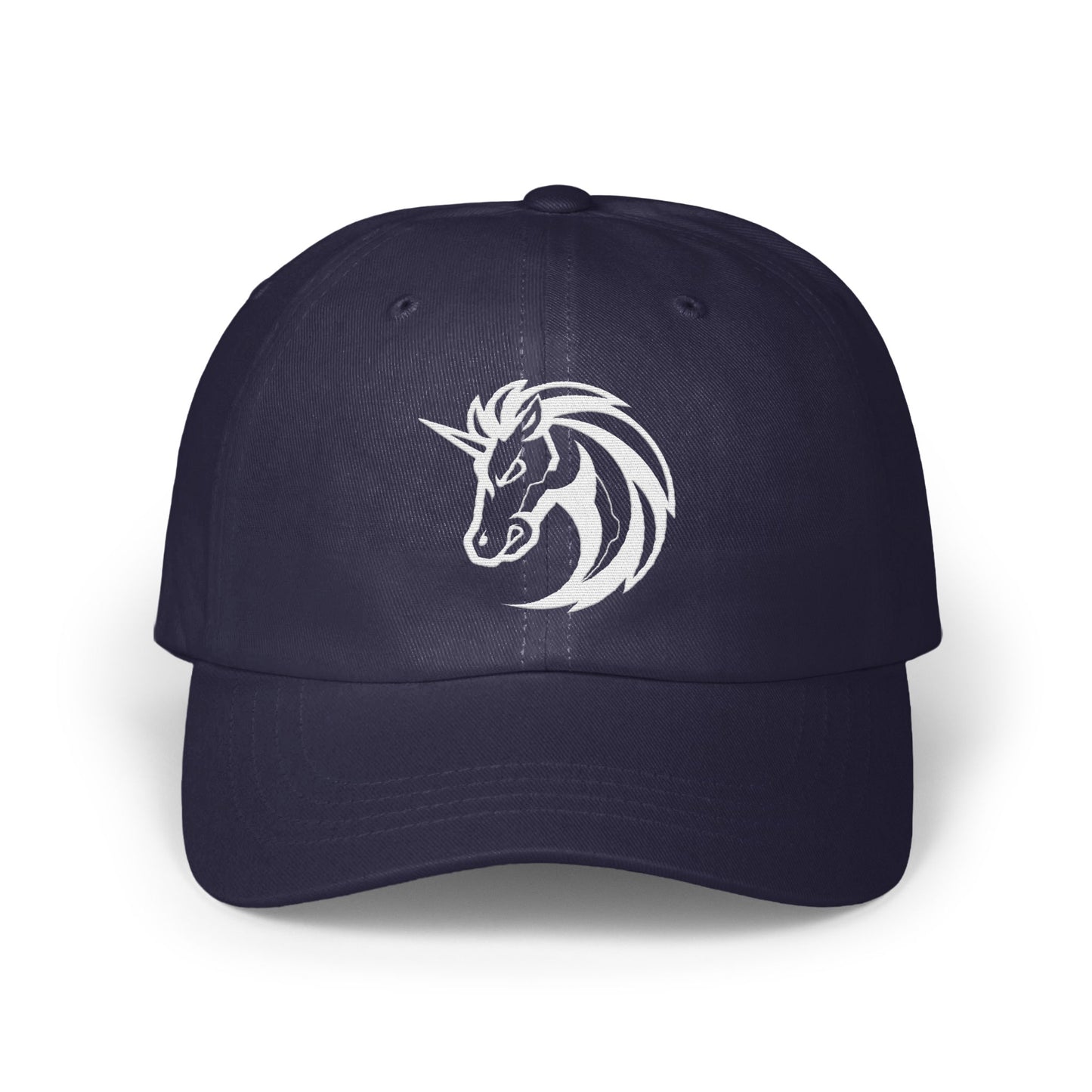Stylish Navy Blue Hat with Unique Unicorn Design product