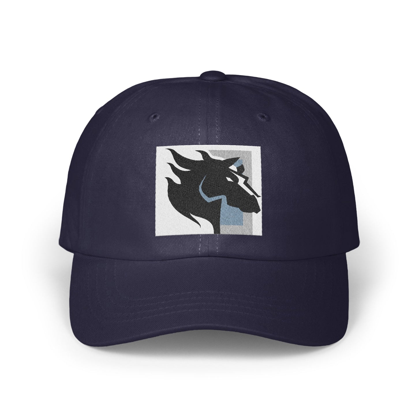 Stylish Dark Blue Cap with Unique Horse Logo Hat product