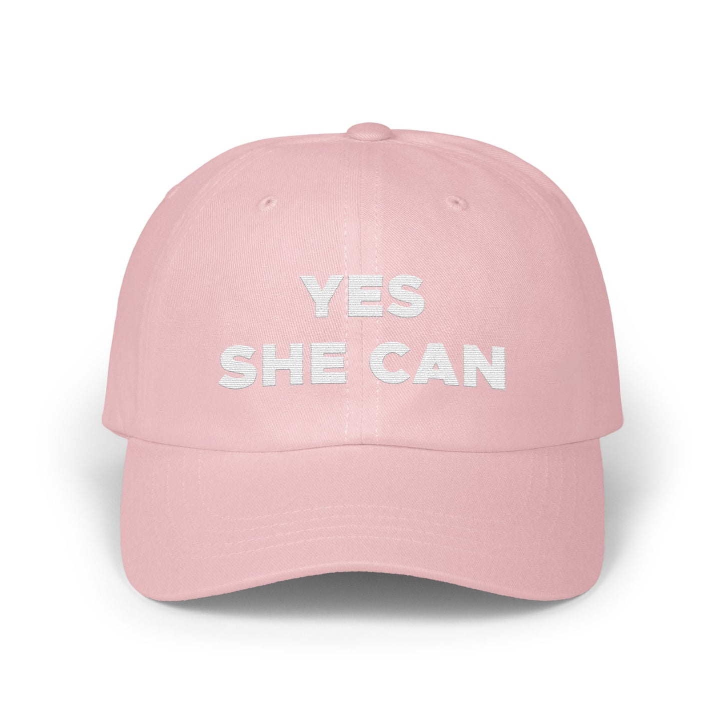 Pink Hat with Empowering YES SHE CAN Text product type