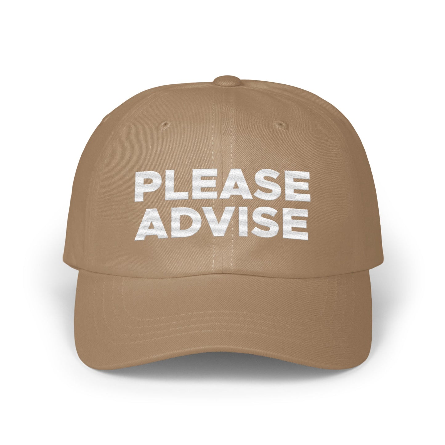 Please Advise Embroidered Adjustable Baseball Cap product