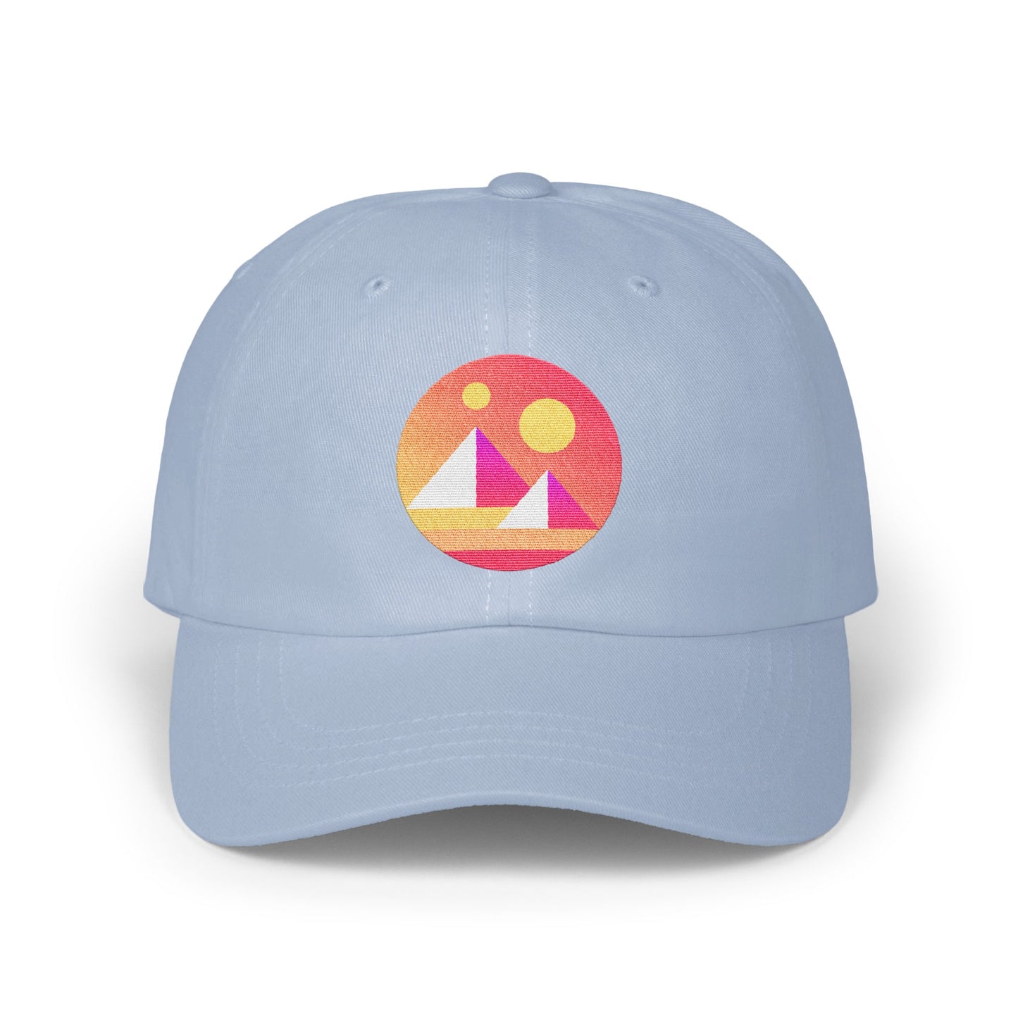 Retro Sunset Graphic on Light Blue Cap product