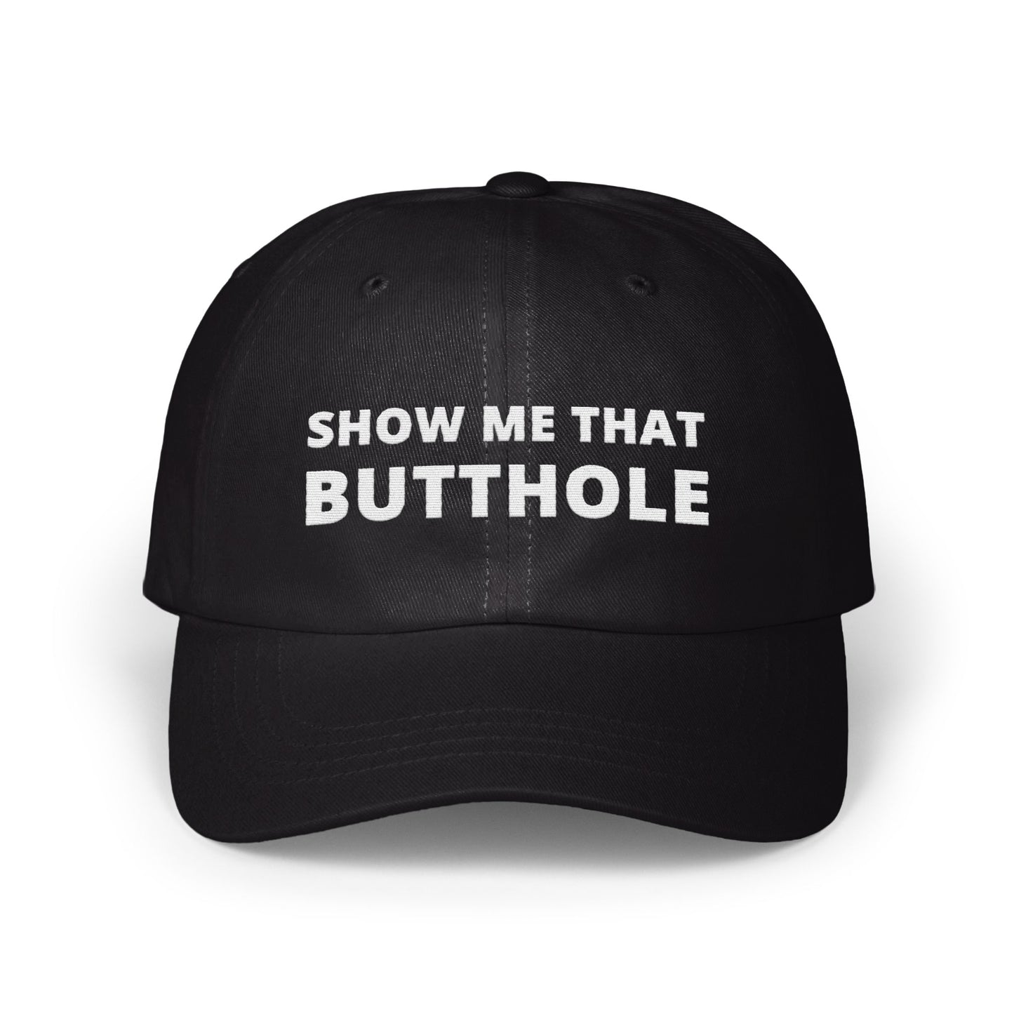 Show Me That Butthole Black Adjustable Hat product