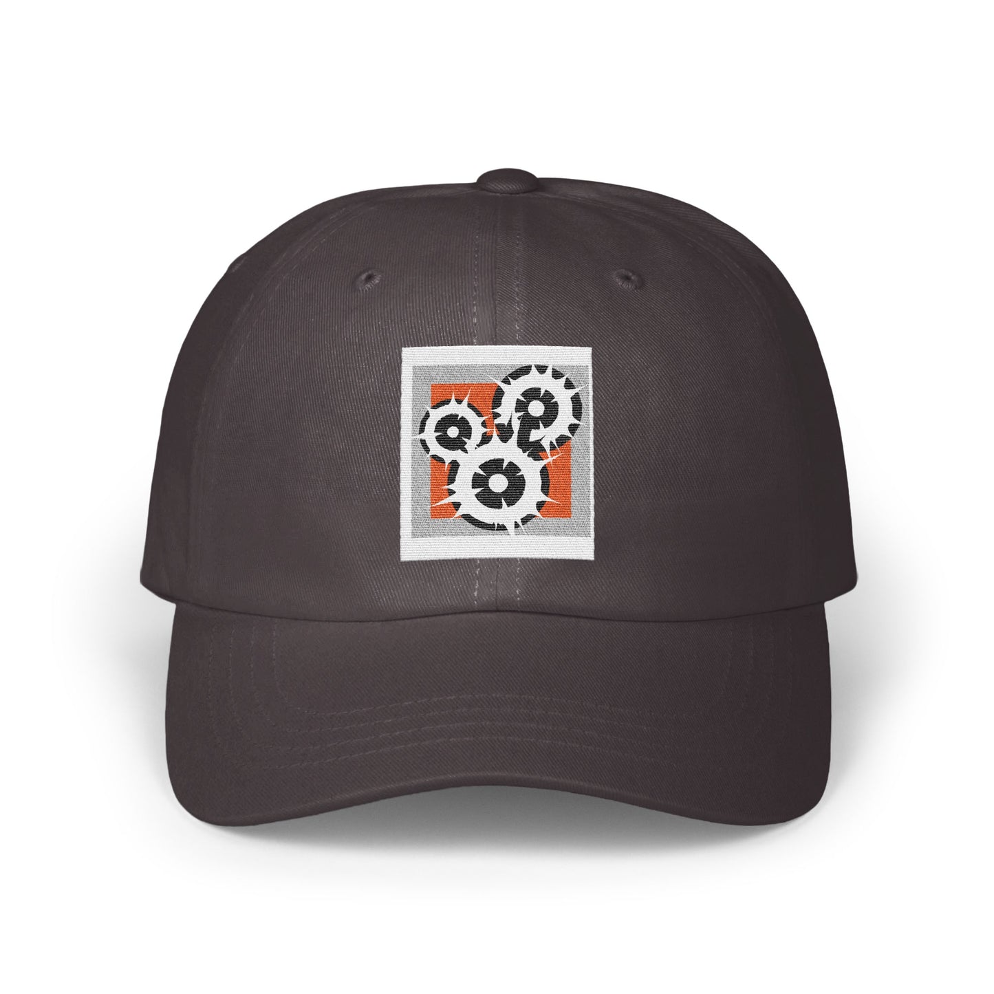 Stylish Dark Hat with Unique Gear Pattern product type
